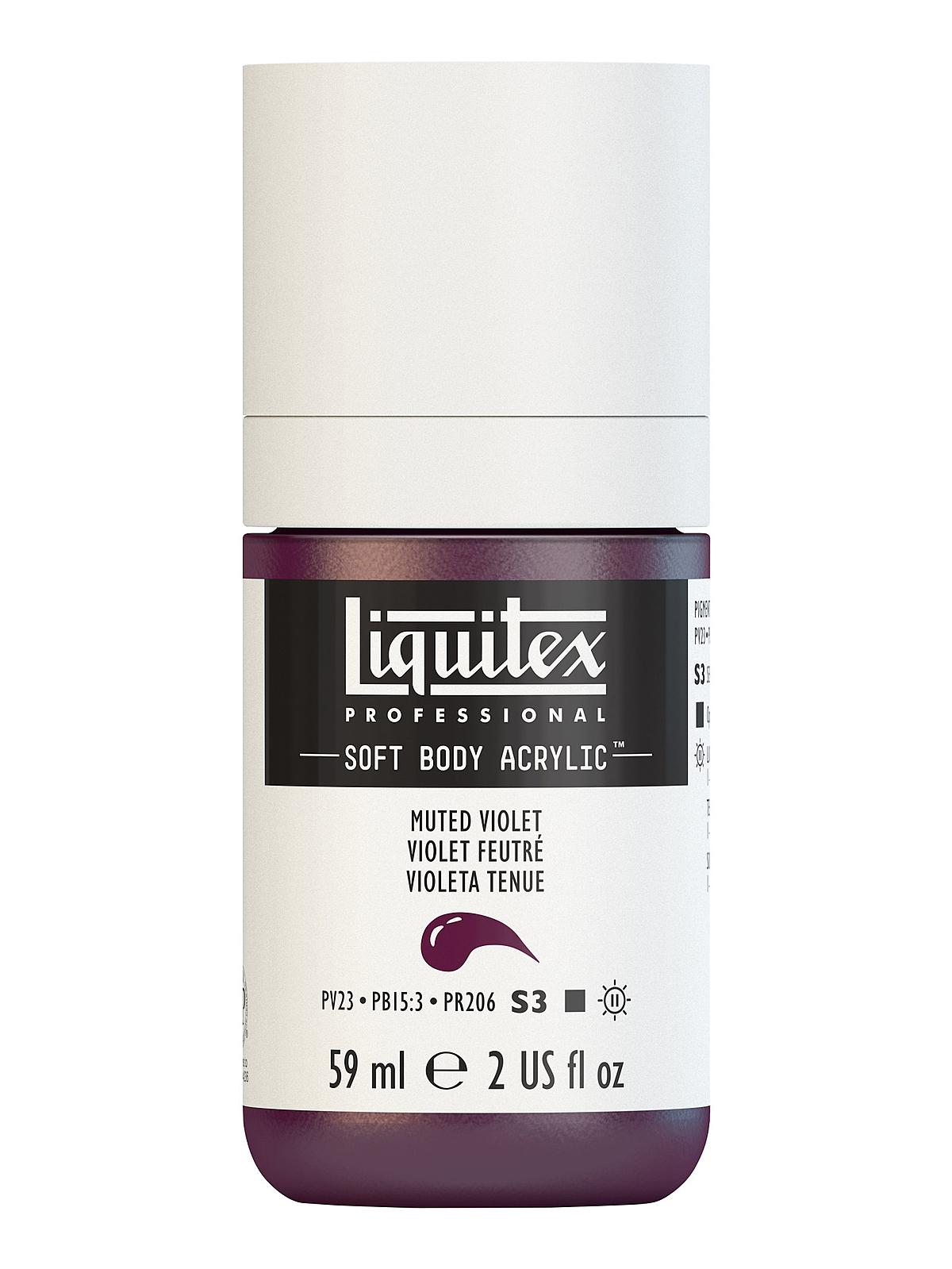 Professional Soft Body Acrylic Color Multi Cap Bottles muted violet 2 oz.