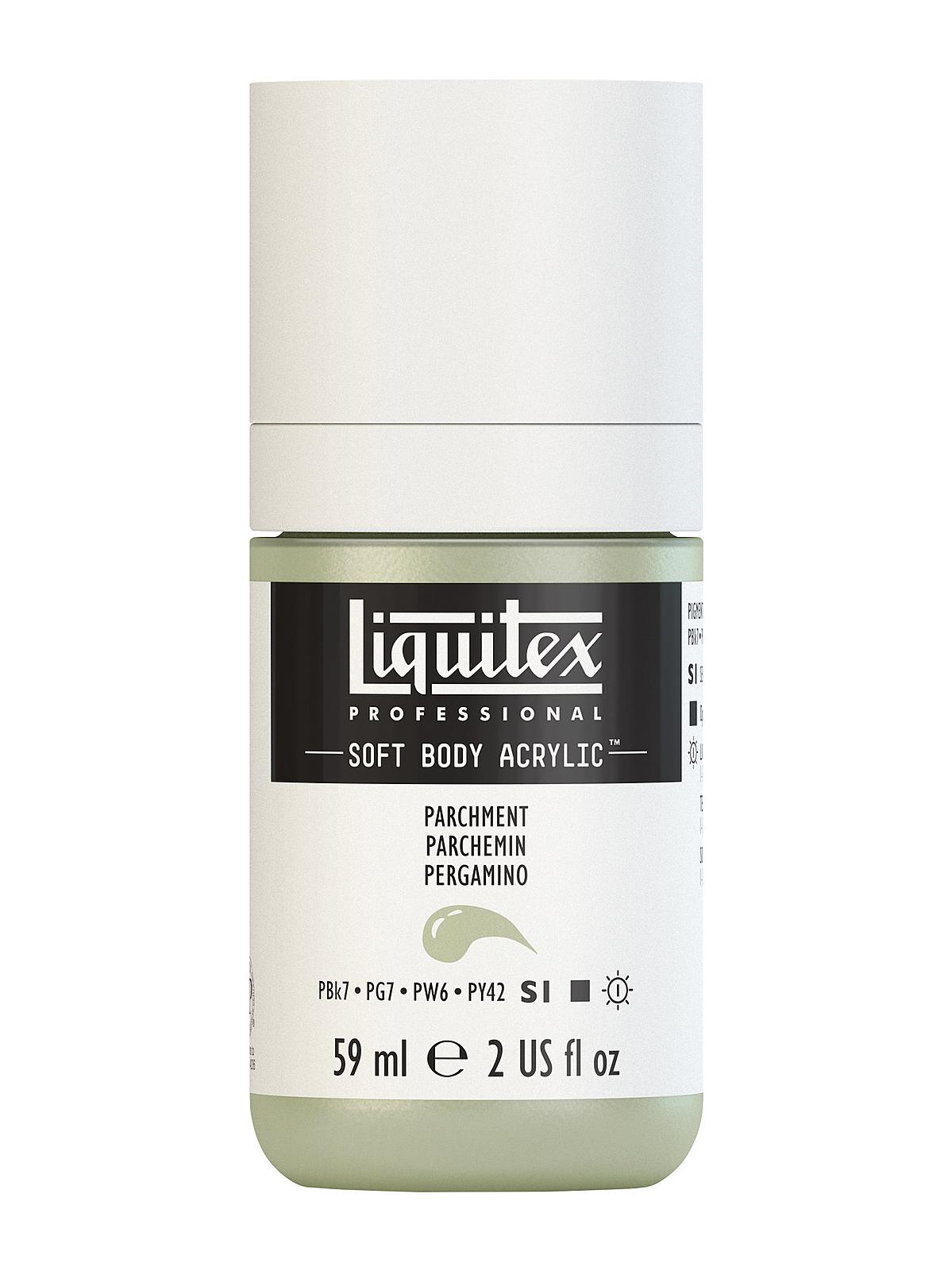 Professional Soft Body Acrylic Color Multi Cap Bottles parchment 2 oz.