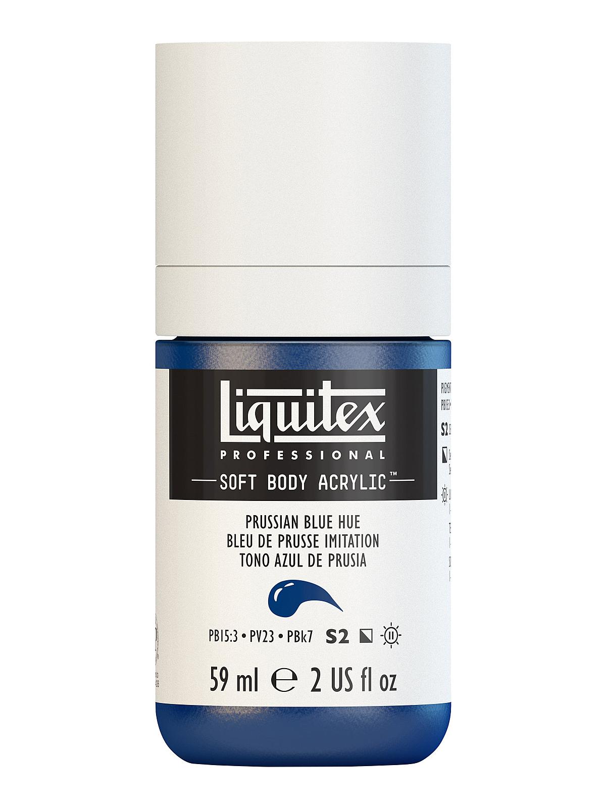 Professional Soft Body Acrylic Color Multi Cap Bottles Prussian blue hue 2 oz.