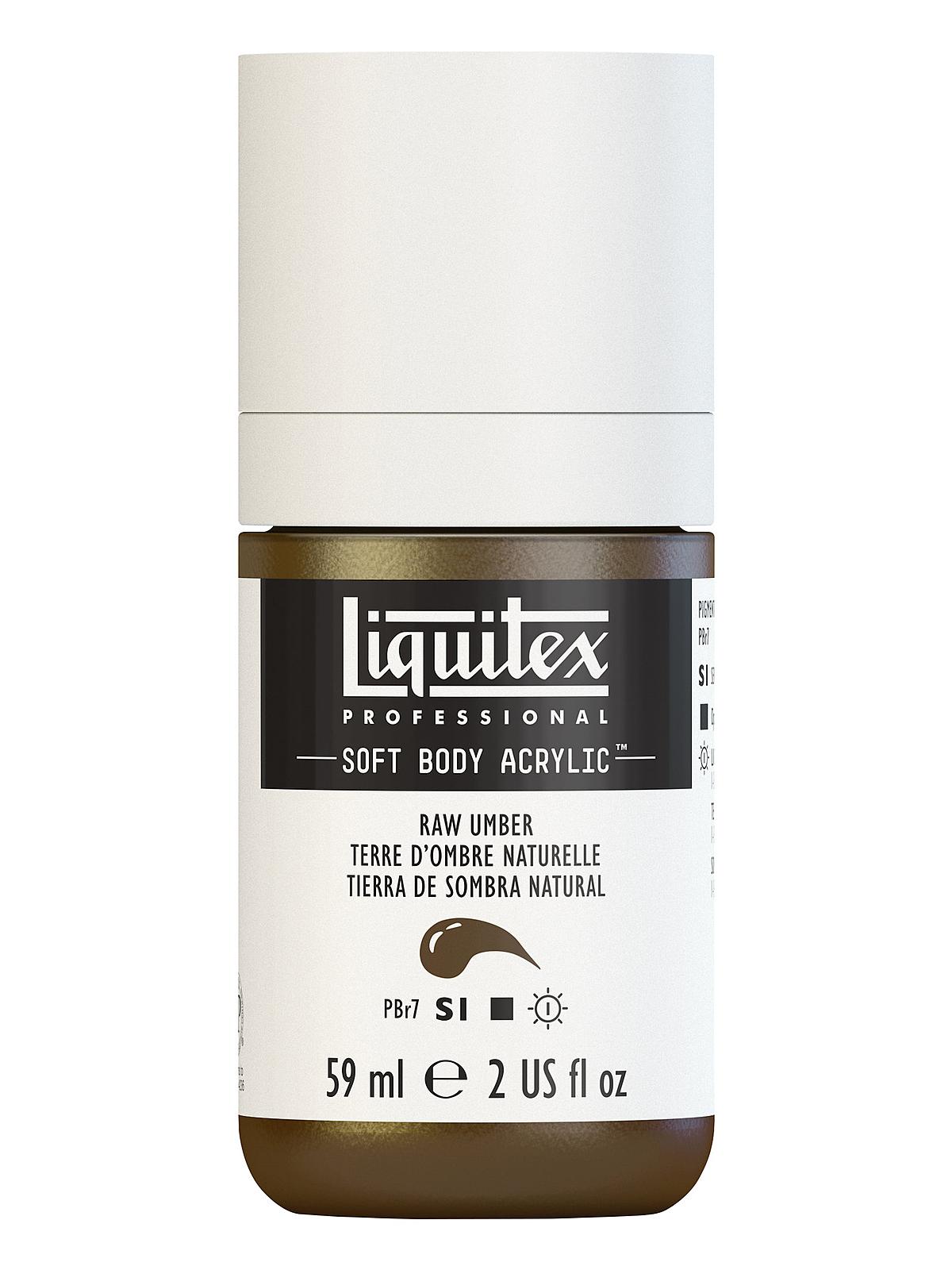 Professional Soft Body Acrylic Color Multi Cap Bottles raw umber 2 oz.