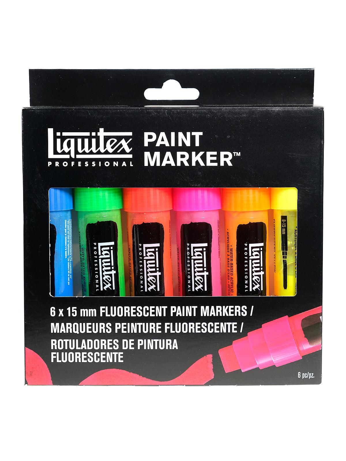 Professional Paint Marker Sets Fluorescent Wide set of 6