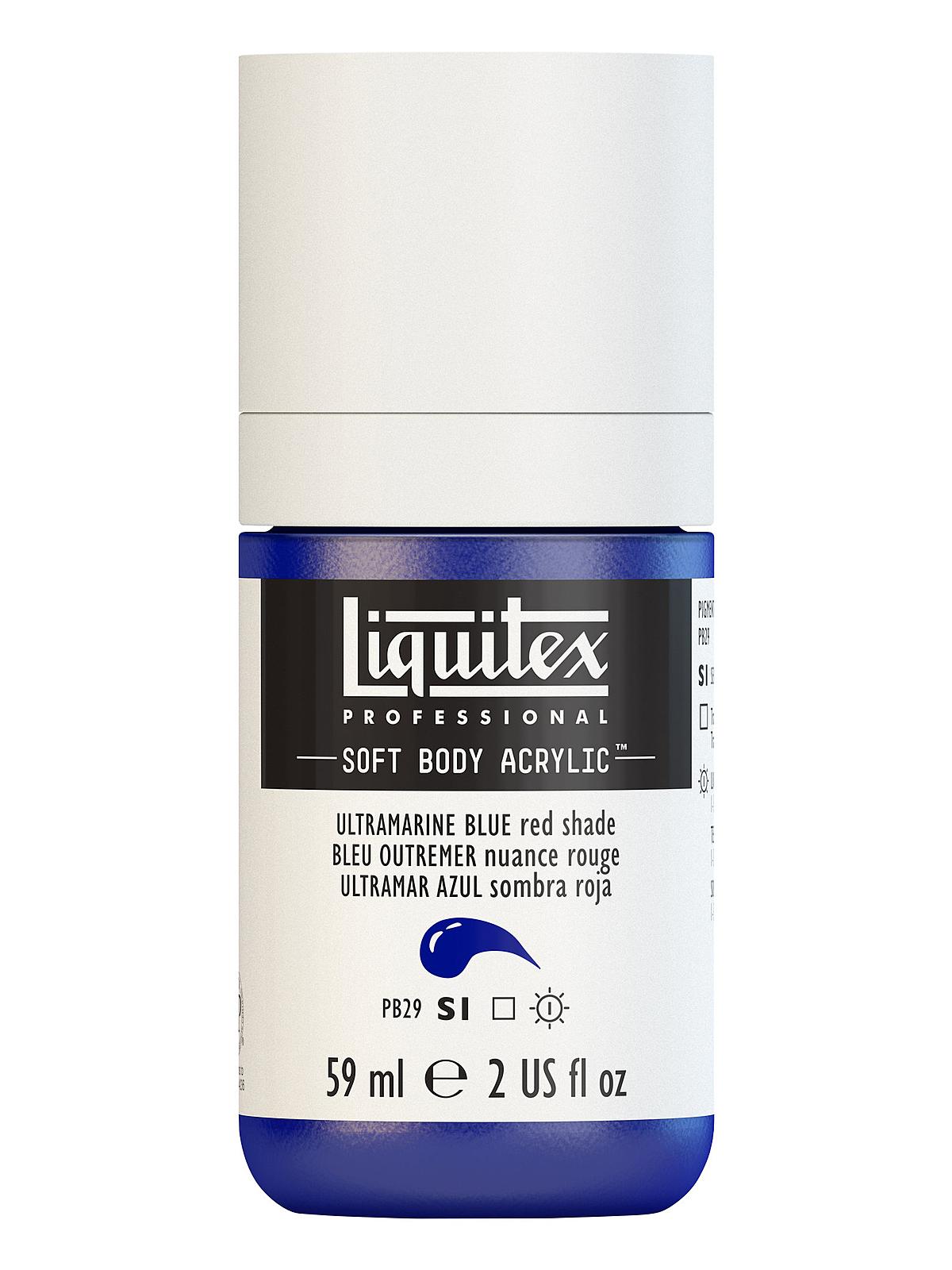 Professional Soft Body Acrylic Color Multi Cap Bottles ultramarine blue (red shade) 2 oz.