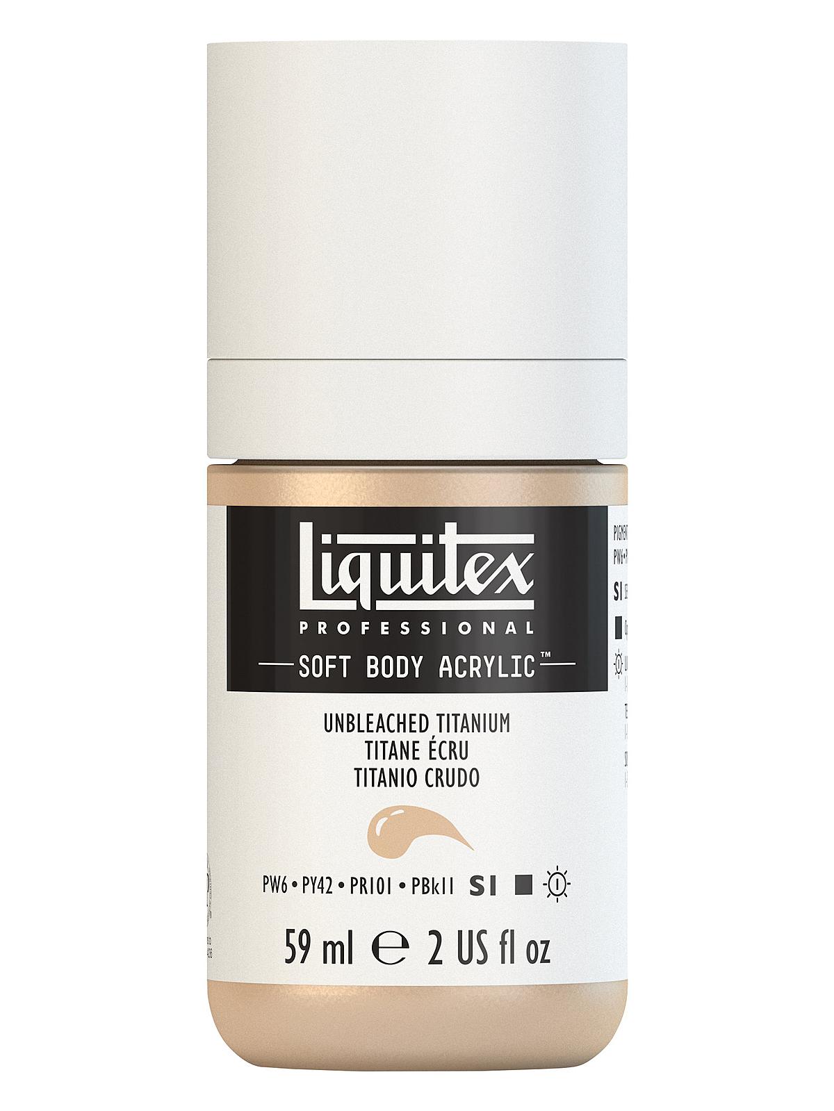 Professional Soft Body Acrylic Color Multi Cap Bottles unbleached titanium 2 oz.