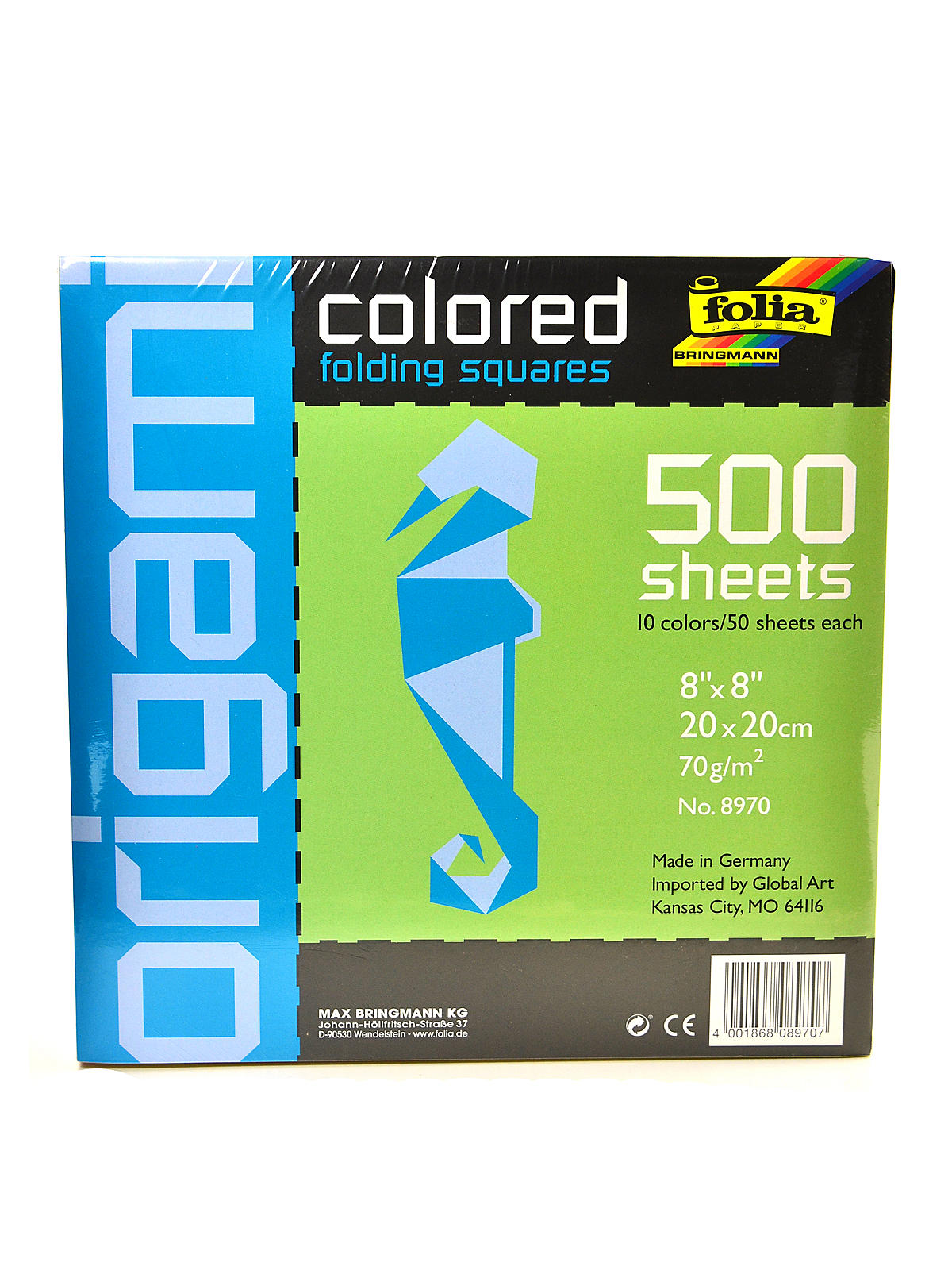 Origami Colored Folding Squares assorted colors 8 in. x 8 in. 500 sheets