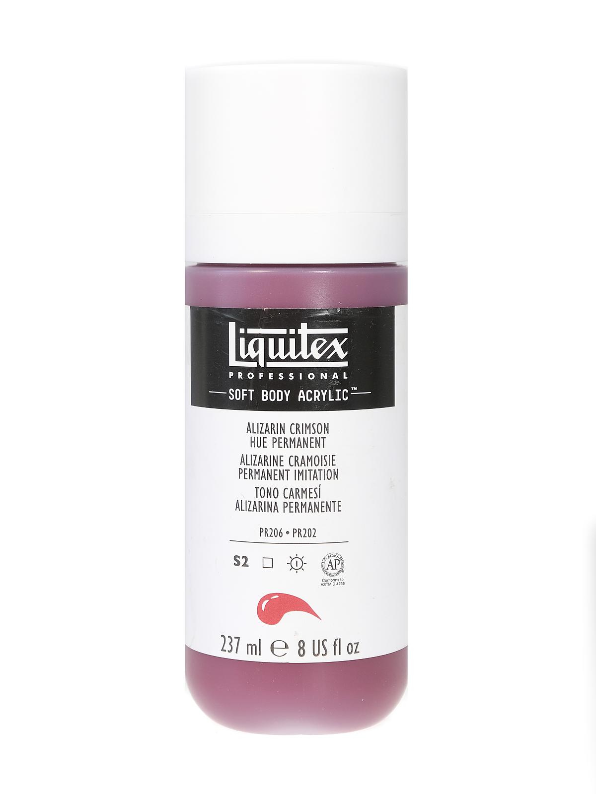 Professional Soft Body Acrylic Color Multi Cap Bottles alizarin crimson hue permanent 8 oz.