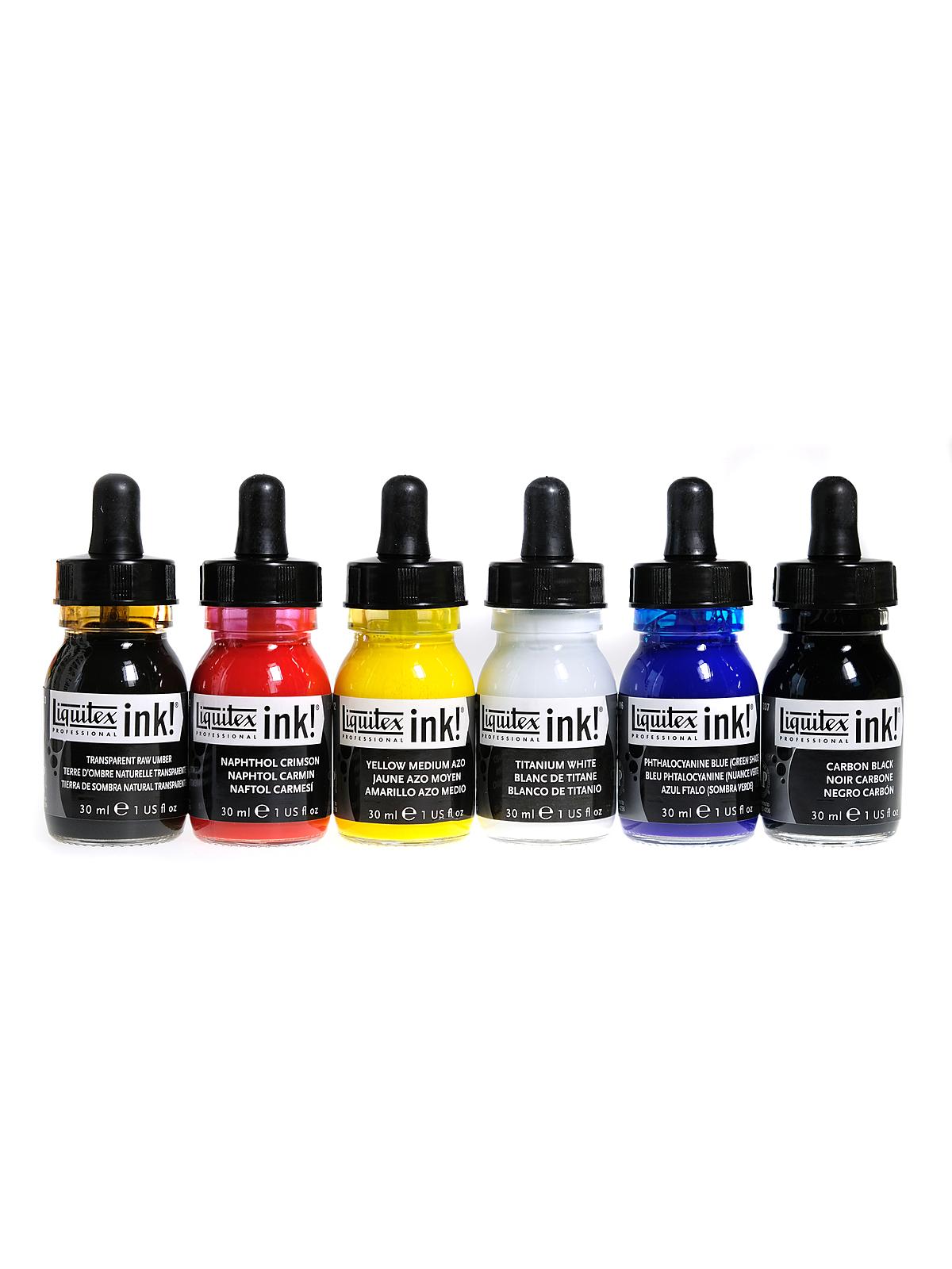 Professional Acrylic Ink Sets essentials set of 6