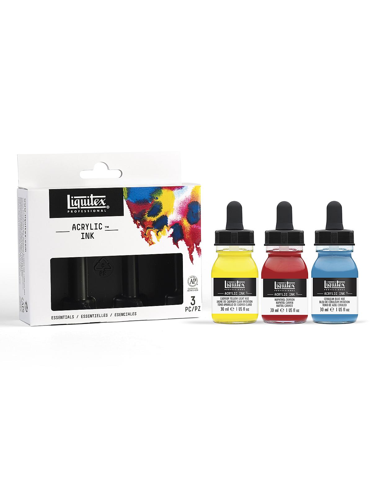 Professional Acrylic Ink Sets Essentials Set Of 3