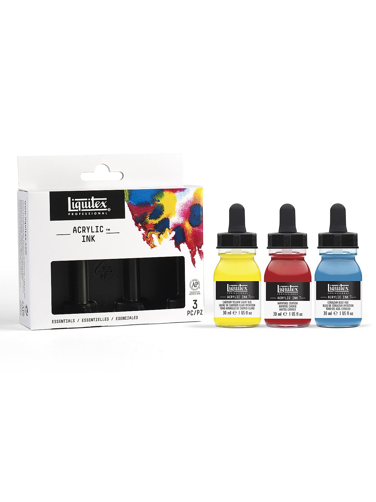 Professional Acrylic Ink Sets essentials set of 3
