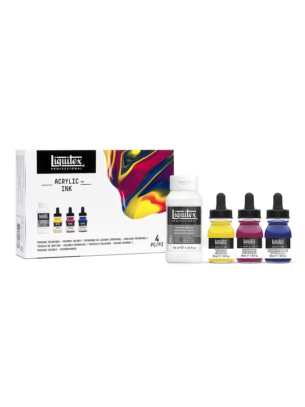 Professional Acrylic Ink Sets Pouring Technique Primary Colors set of 3