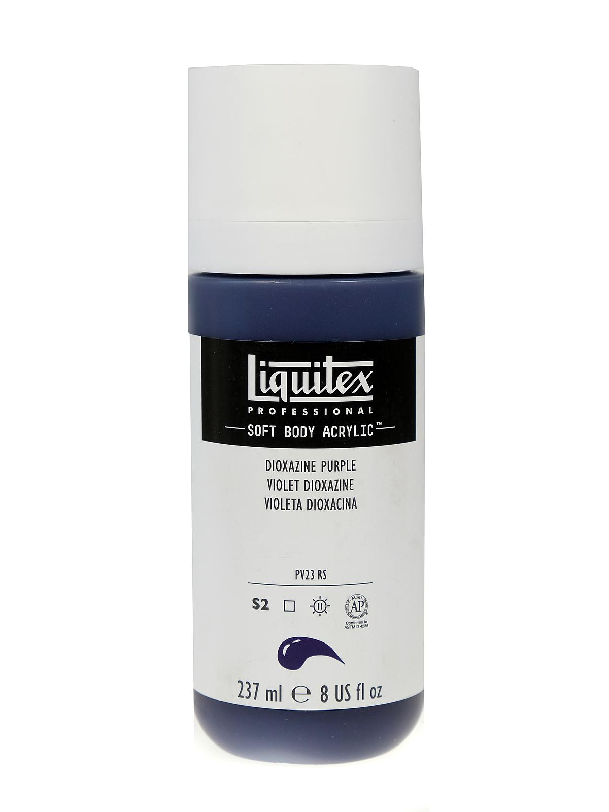 Professional Soft Body Acrylic Color Multi Cap Bottles dioxazine purple 8 oz.