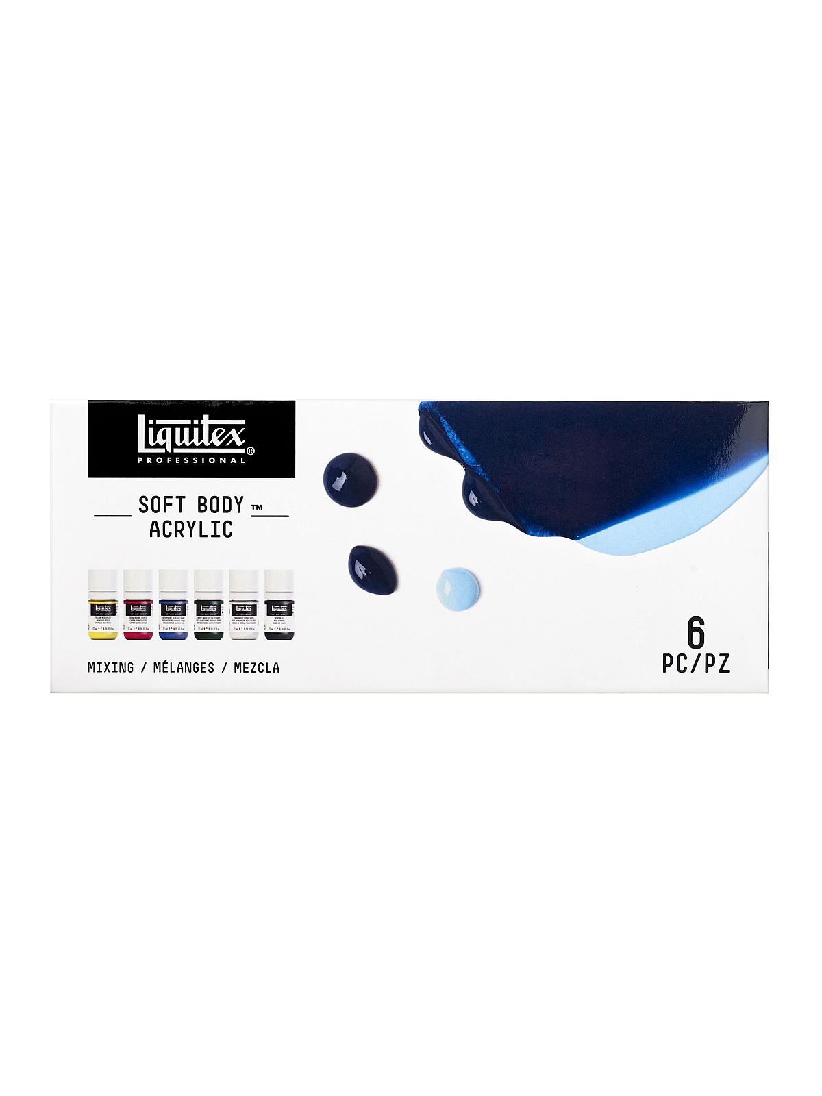 Professional Soft Body Acrylic Sets Mixing 22ml set of 6