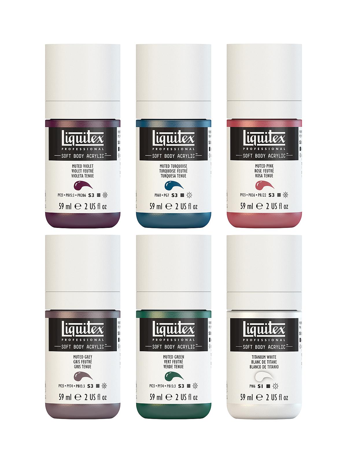 Professional Soft Body Acrylic Sets Muted Collection set of 6