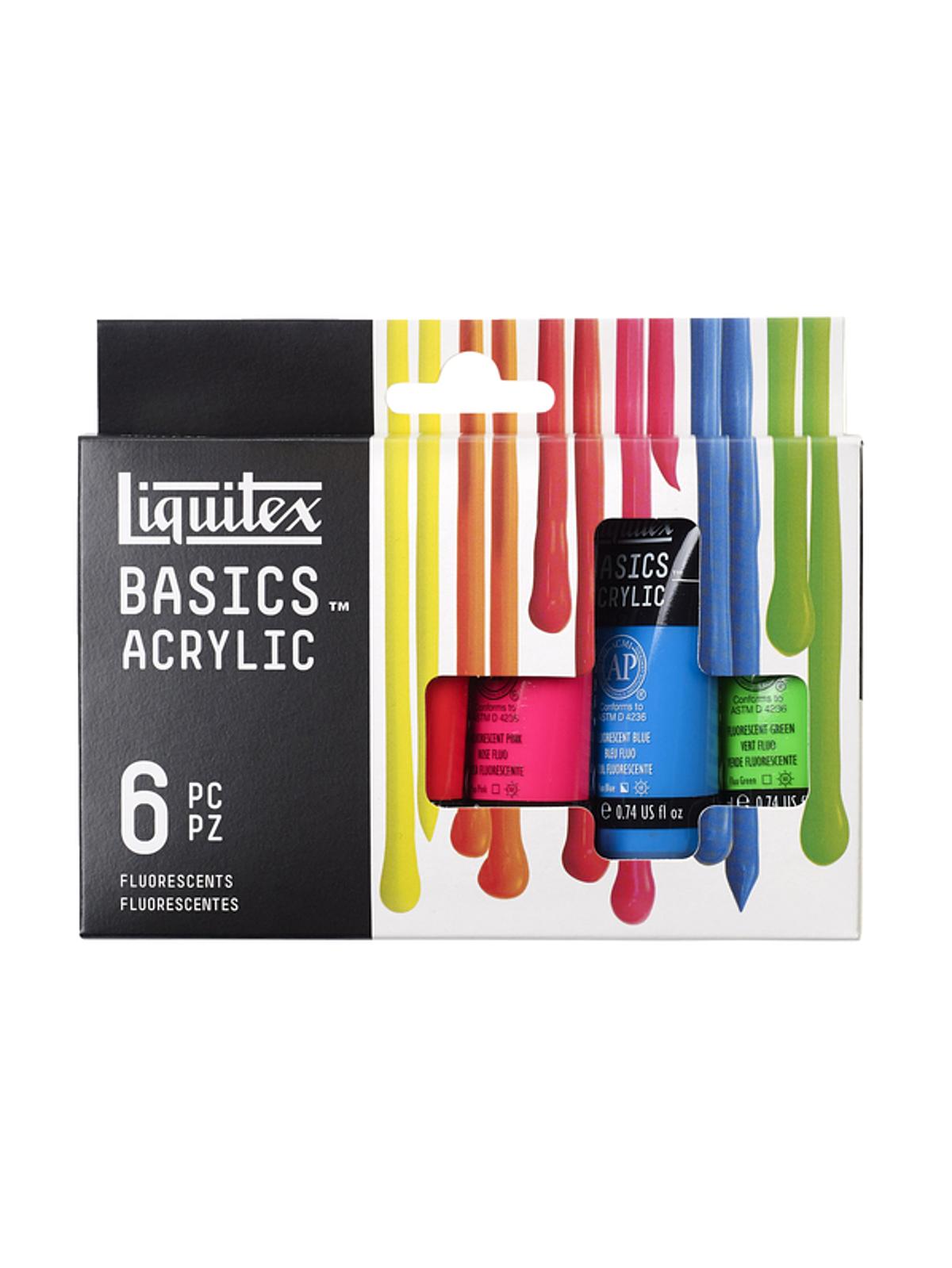 Basics Acrylic Sets fluorescent set of 6