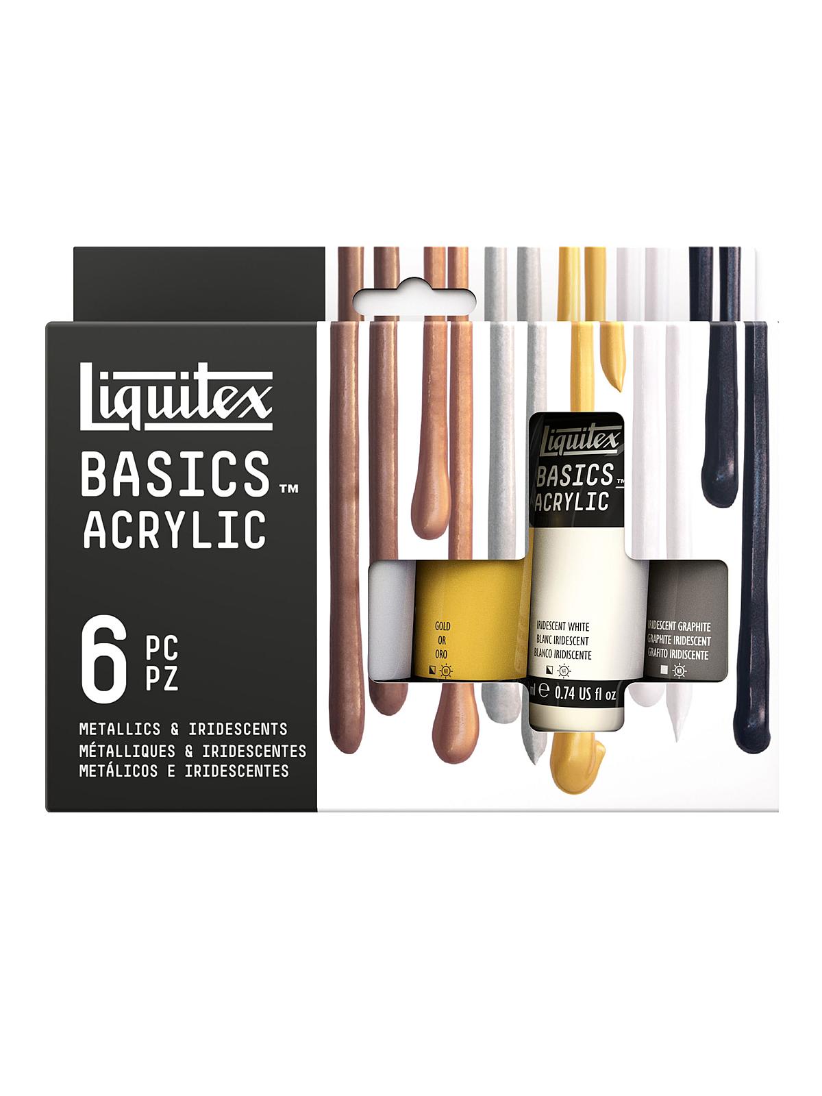 Basics Acrylic Sets Metallic & Iridescent set of 6