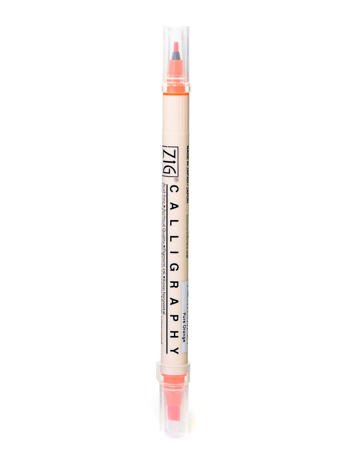 Memory System Twin Tip Calligraphy Pen Pure Orange