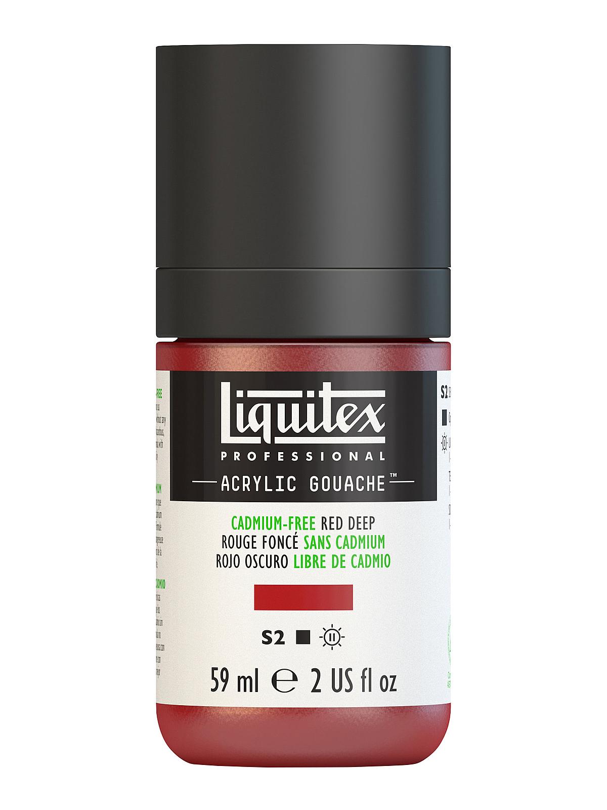 Professional Acrylic Gouache cadmium free red deep 2 oz.