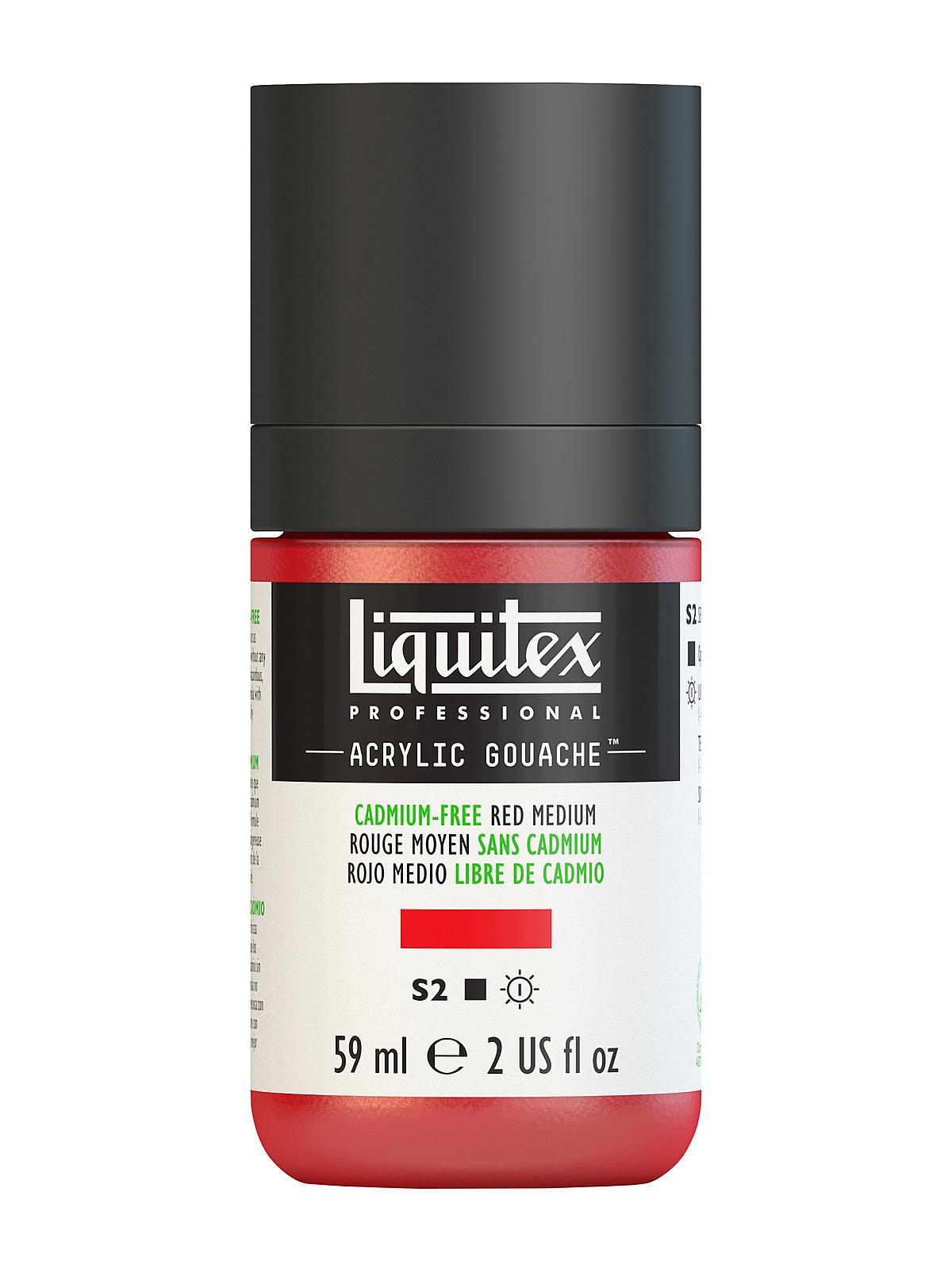 Professional Acrylic Gouache cadmium free red medium 2 oz.
