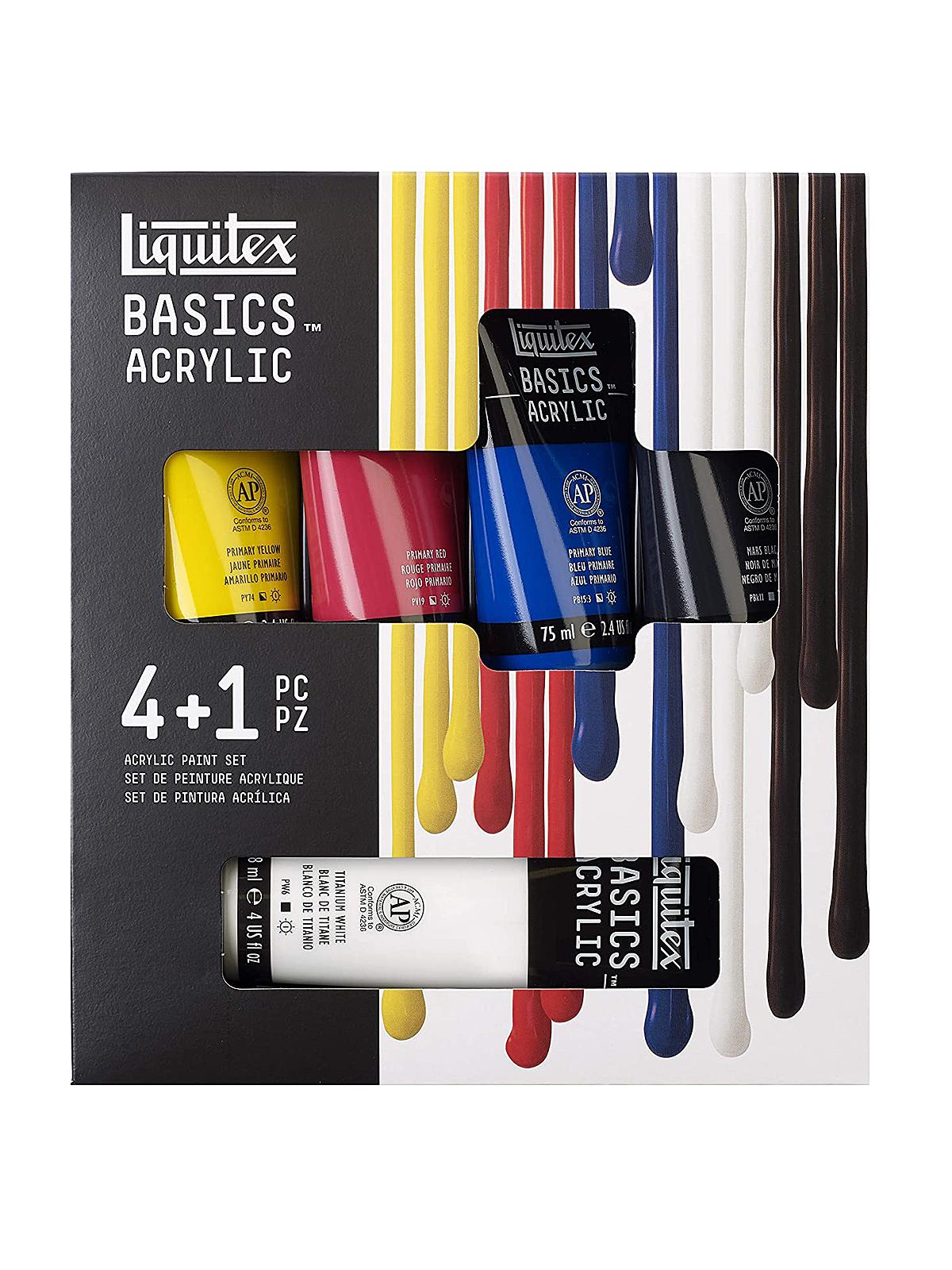 Basics Acrylic Sets 4x75ml and 1x118 ml set of 5