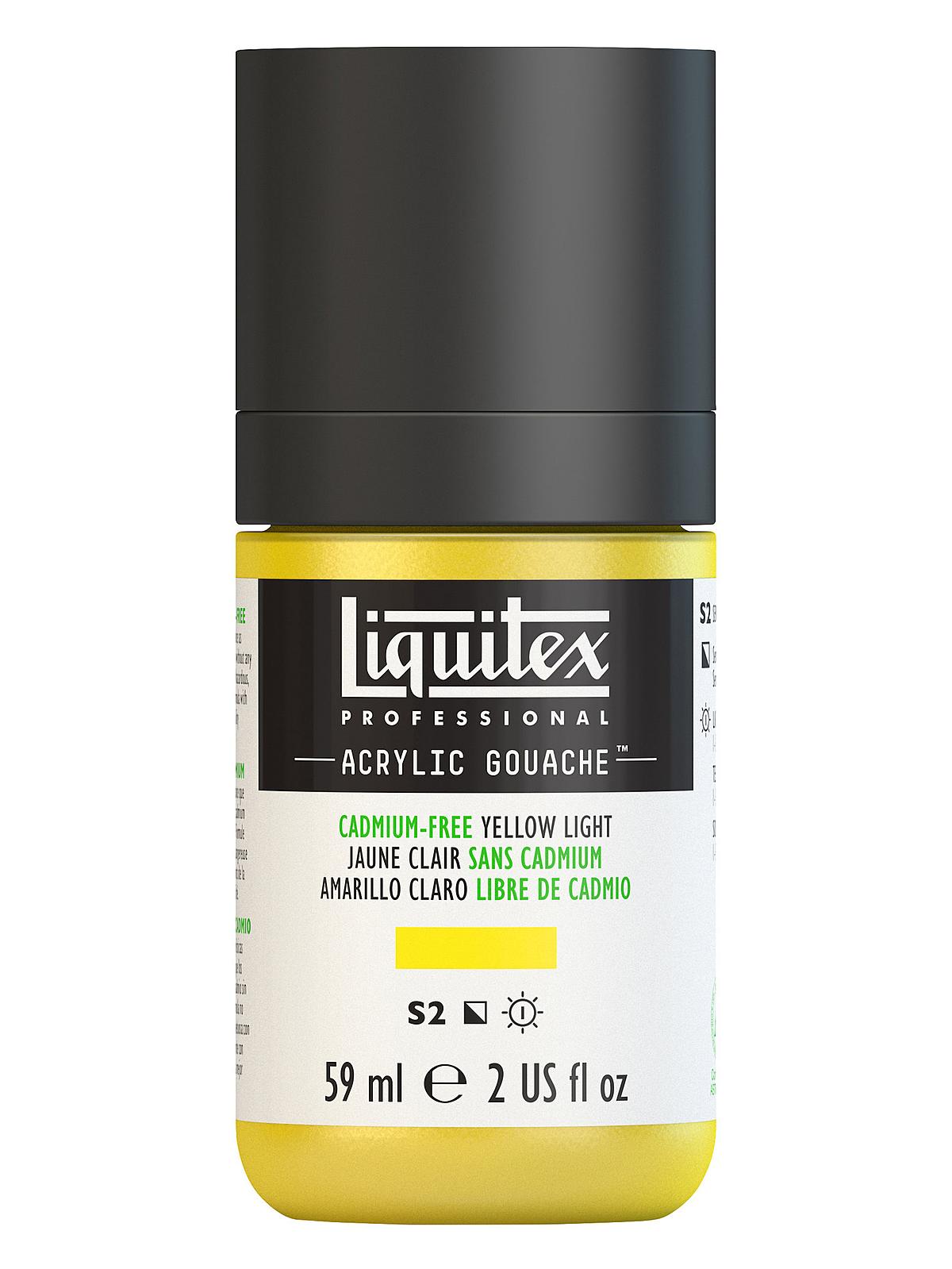 Professional Acrylic Gouache cadmium free yellow light 2 oz.