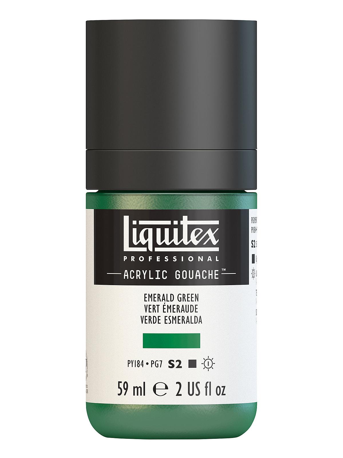 Professional Acrylic Gouache emerald green 2 oz.