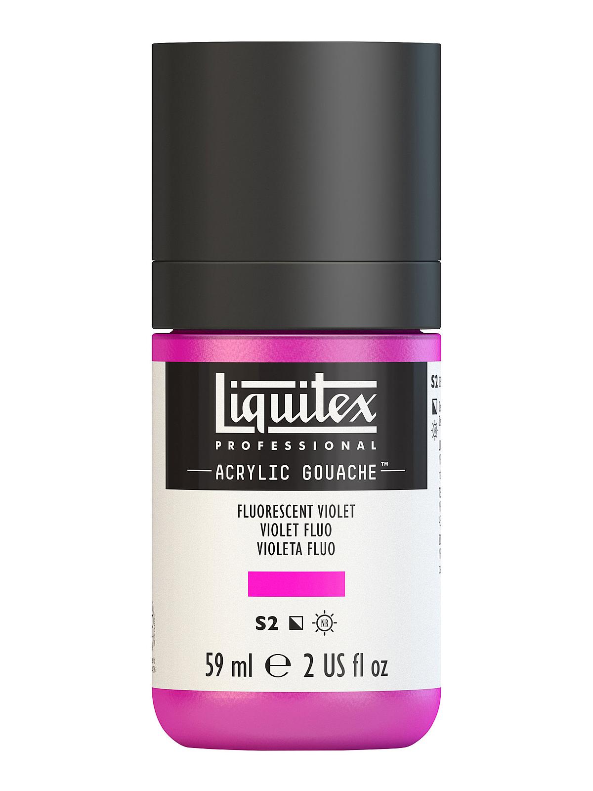 Professional Acrylic Gouache fluorescent violet 2 oz.
