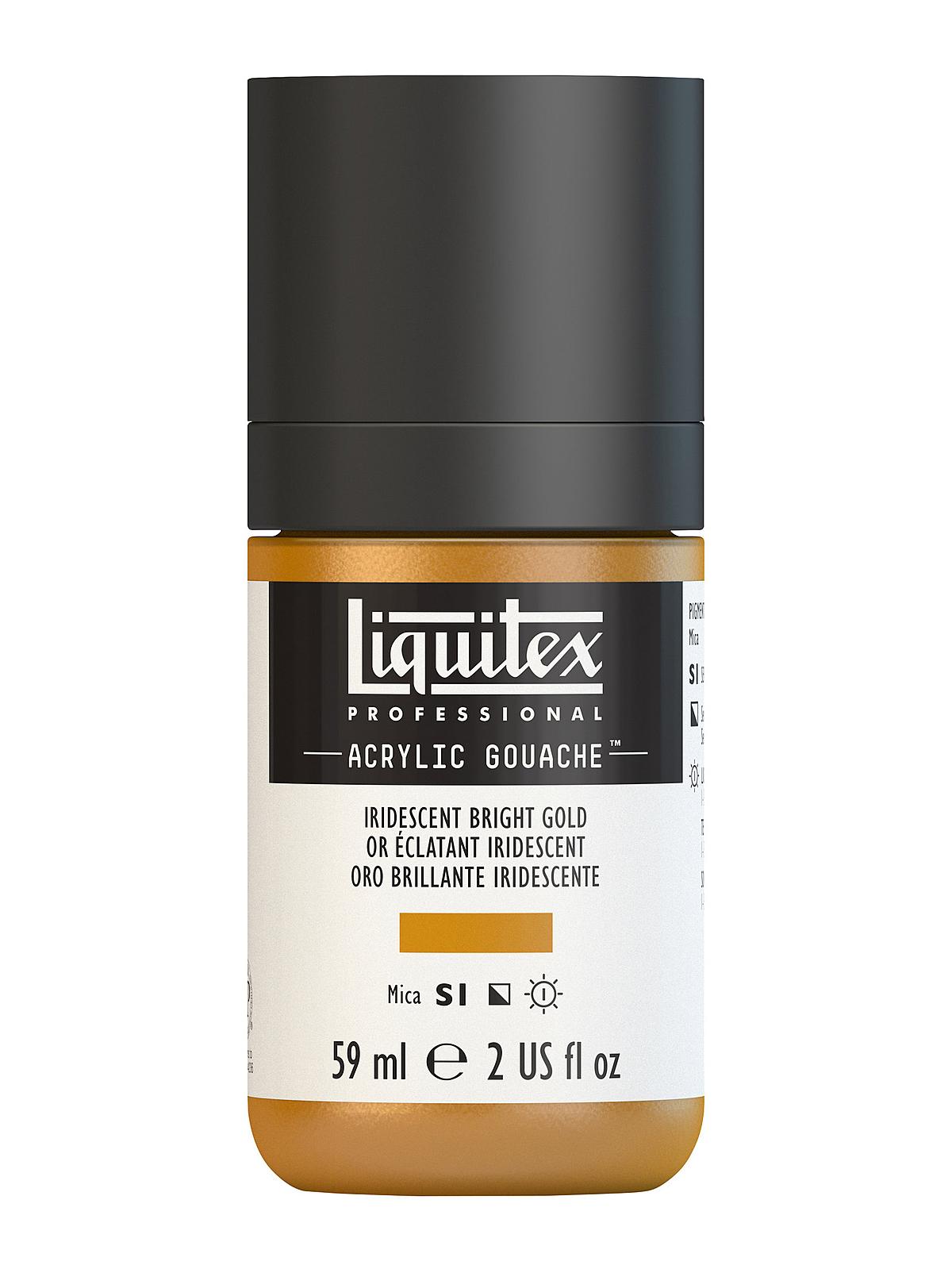 Professional Acrylic Gouache iridescent bright gold 2 oz.