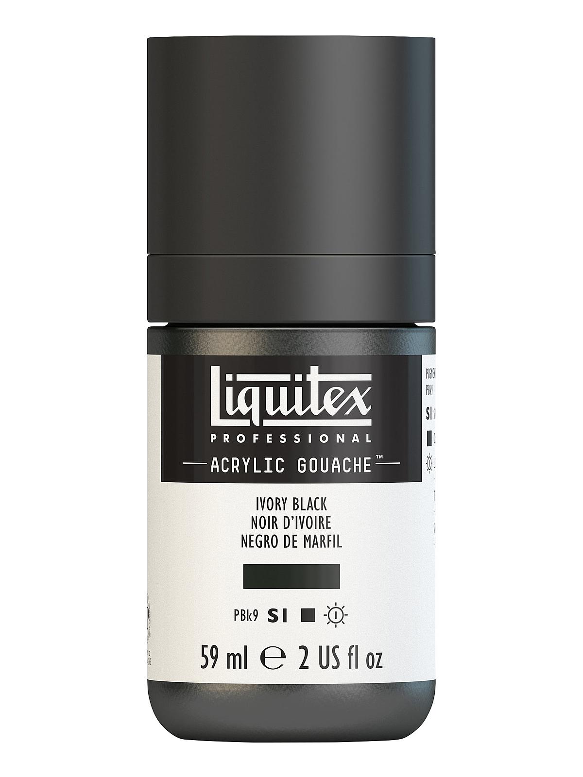 Professional Acrylic Gouache ivory black 2 oz.