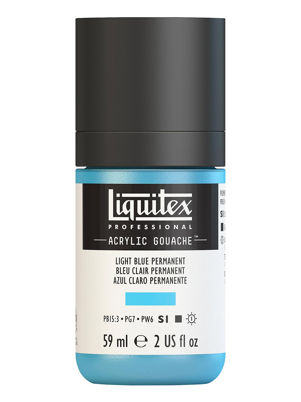 Professional Acrylic Gouache light blue permanent 2 oz.
