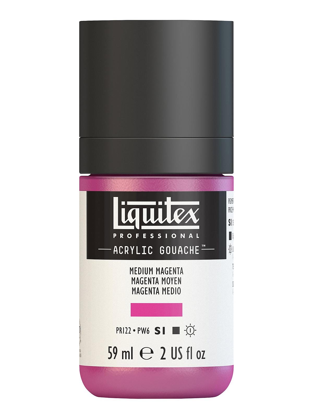 Professional Acrylic Gouache medium magenta 2 oz.