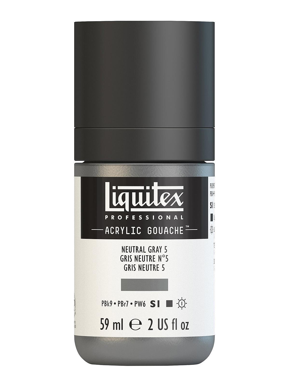 Professional Acrylic Gouache neutral grey 5 2 oz.