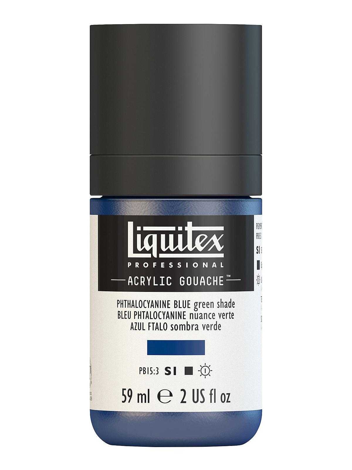 Professional Acrylic Gouache phthalocyanine blue (green shade) 2 oz.