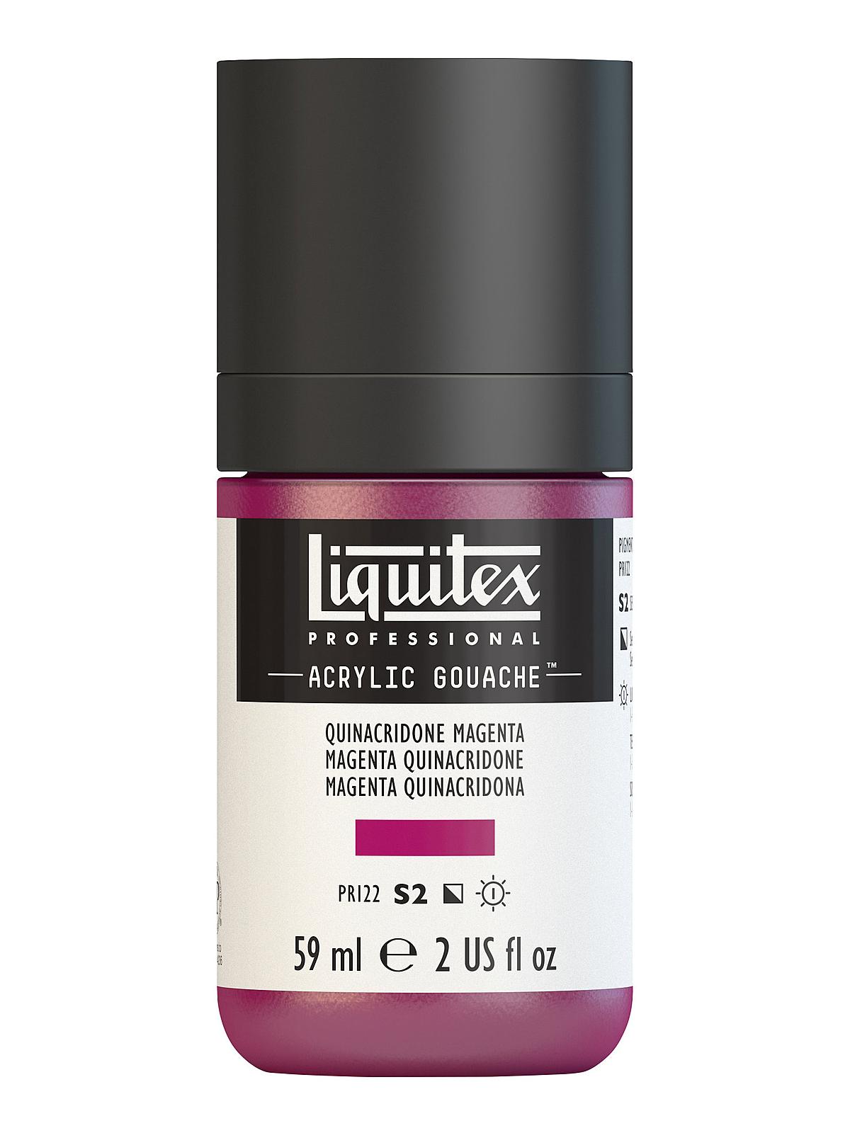 Professional Acrylic Gouache quinacridone magenta 2 oz.