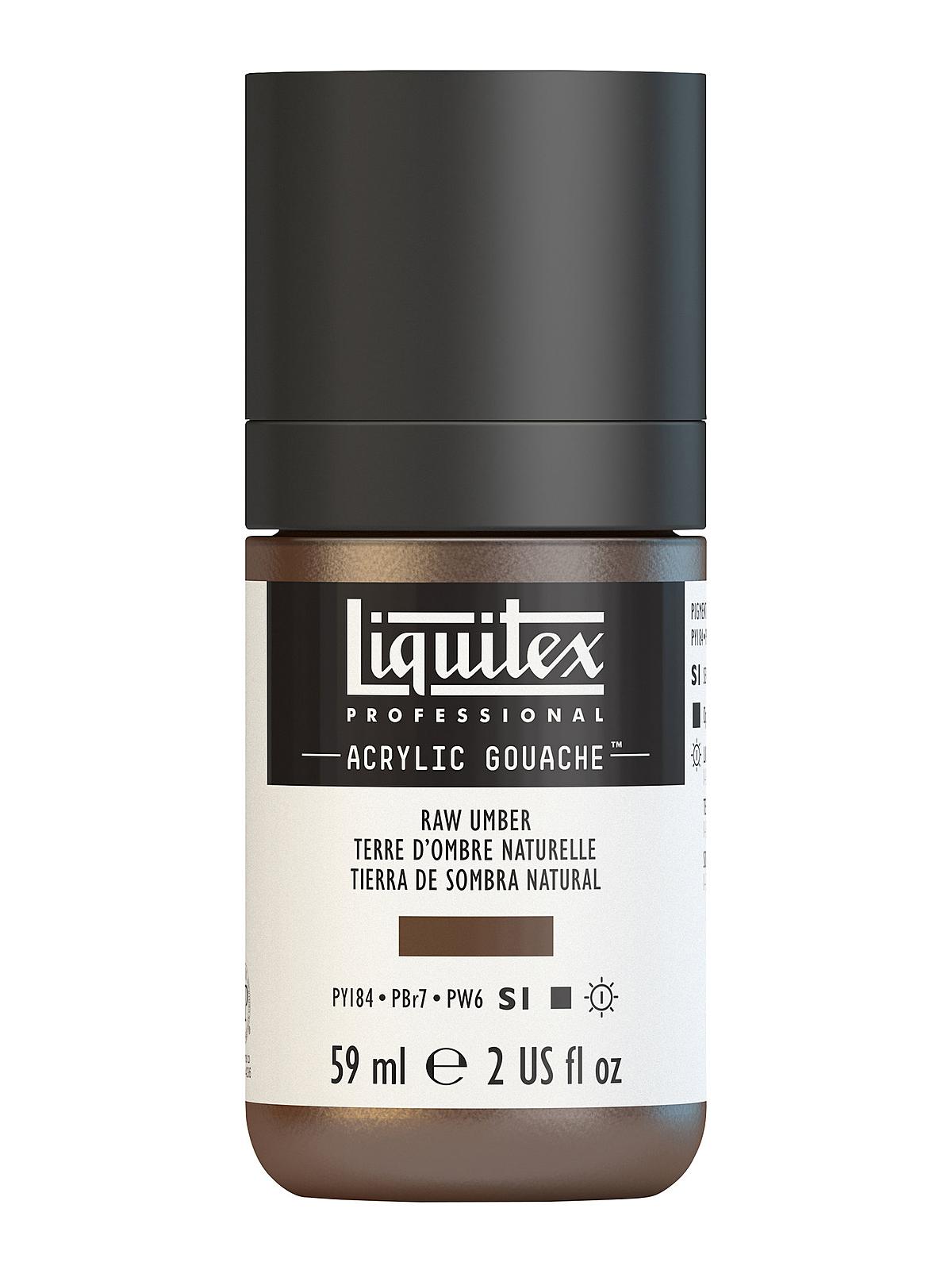 Professional Acrylic Gouache raw umber 2 oz.