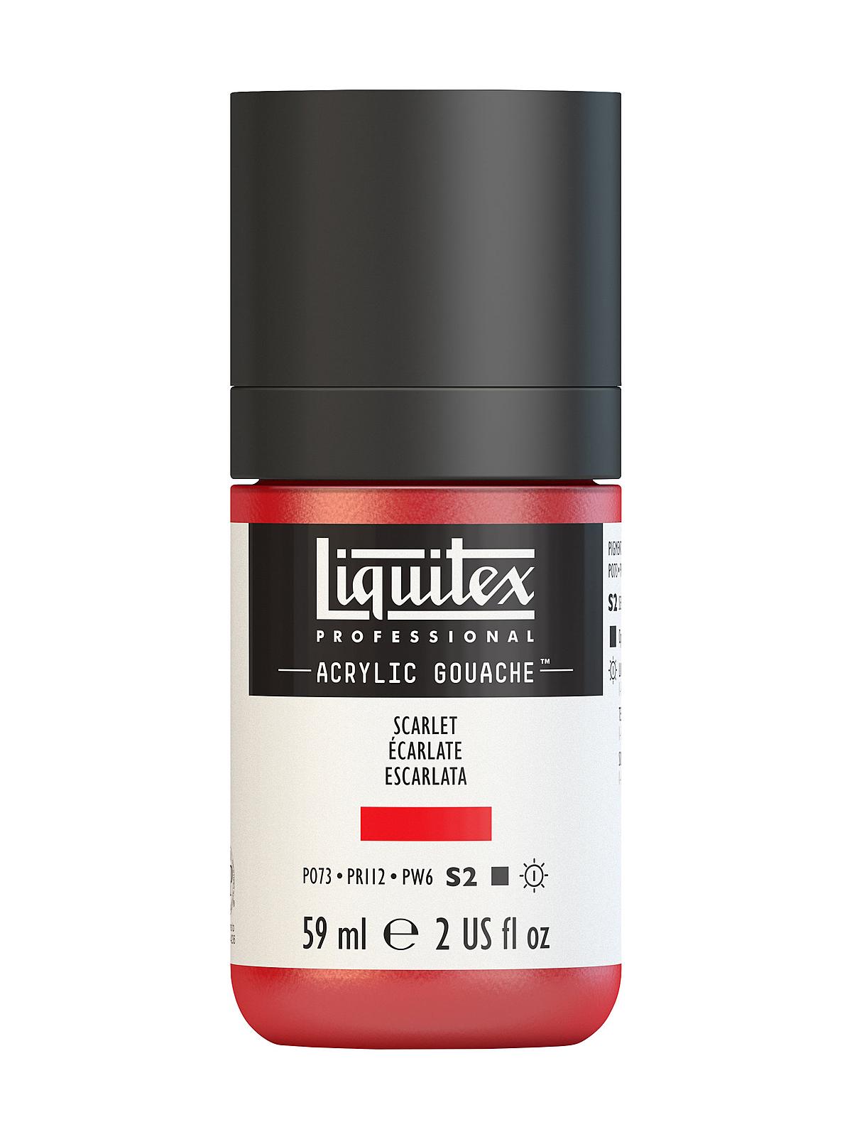 Professional Acrylic Gouache scarlet 2 oz.