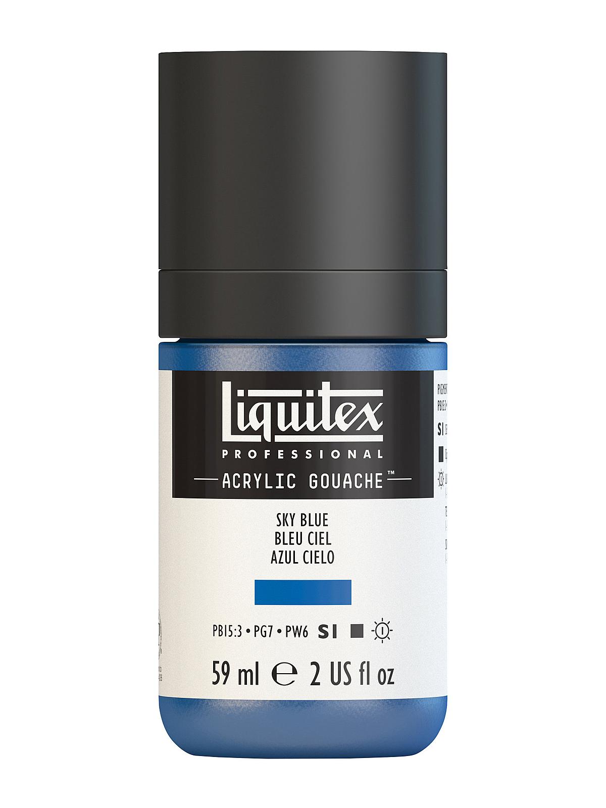 Professional Acrylic Gouache sky blue 2 oz.