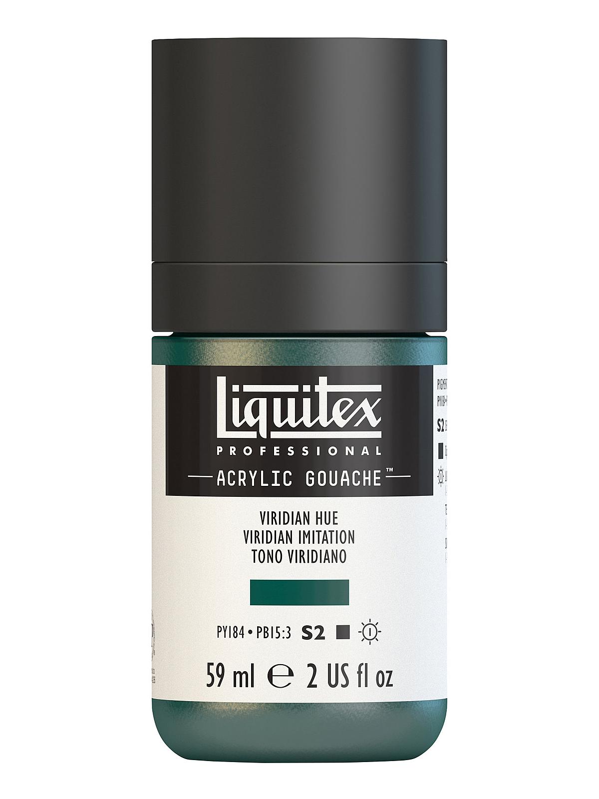 Professional Acrylic Gouache viridian hue 2 oz.
