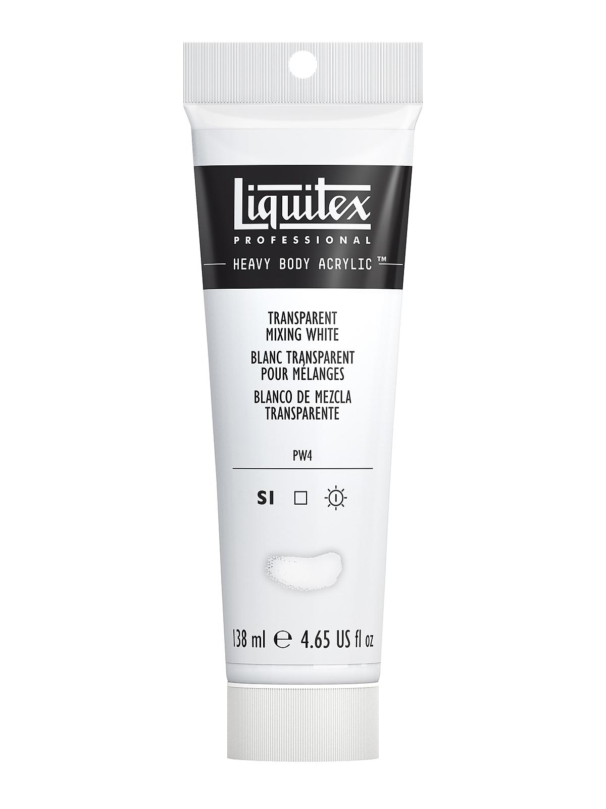 Heavy Body Professional Artist Acrylic Colors transparent mixing white 4.65 oz.