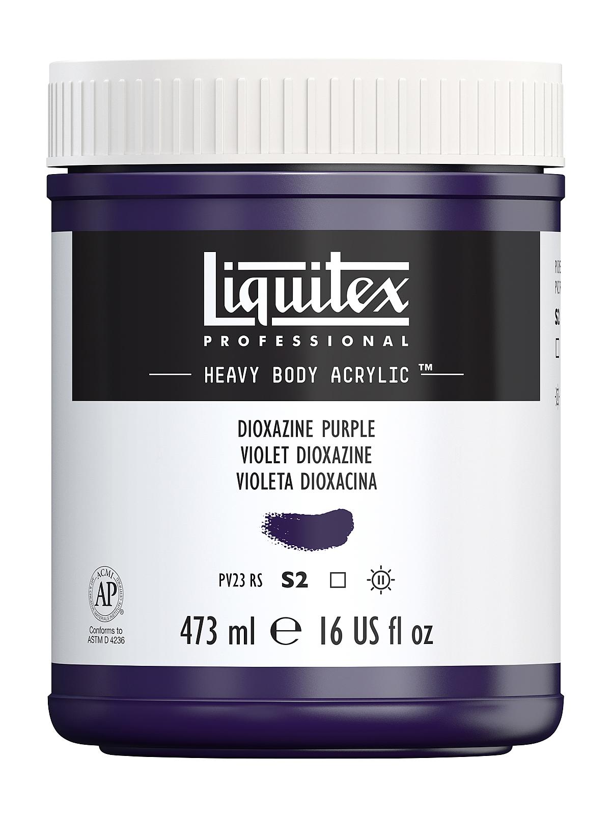 Heavy Body Professional Artist Acrylic Colors dioxazine purple 16 oz.