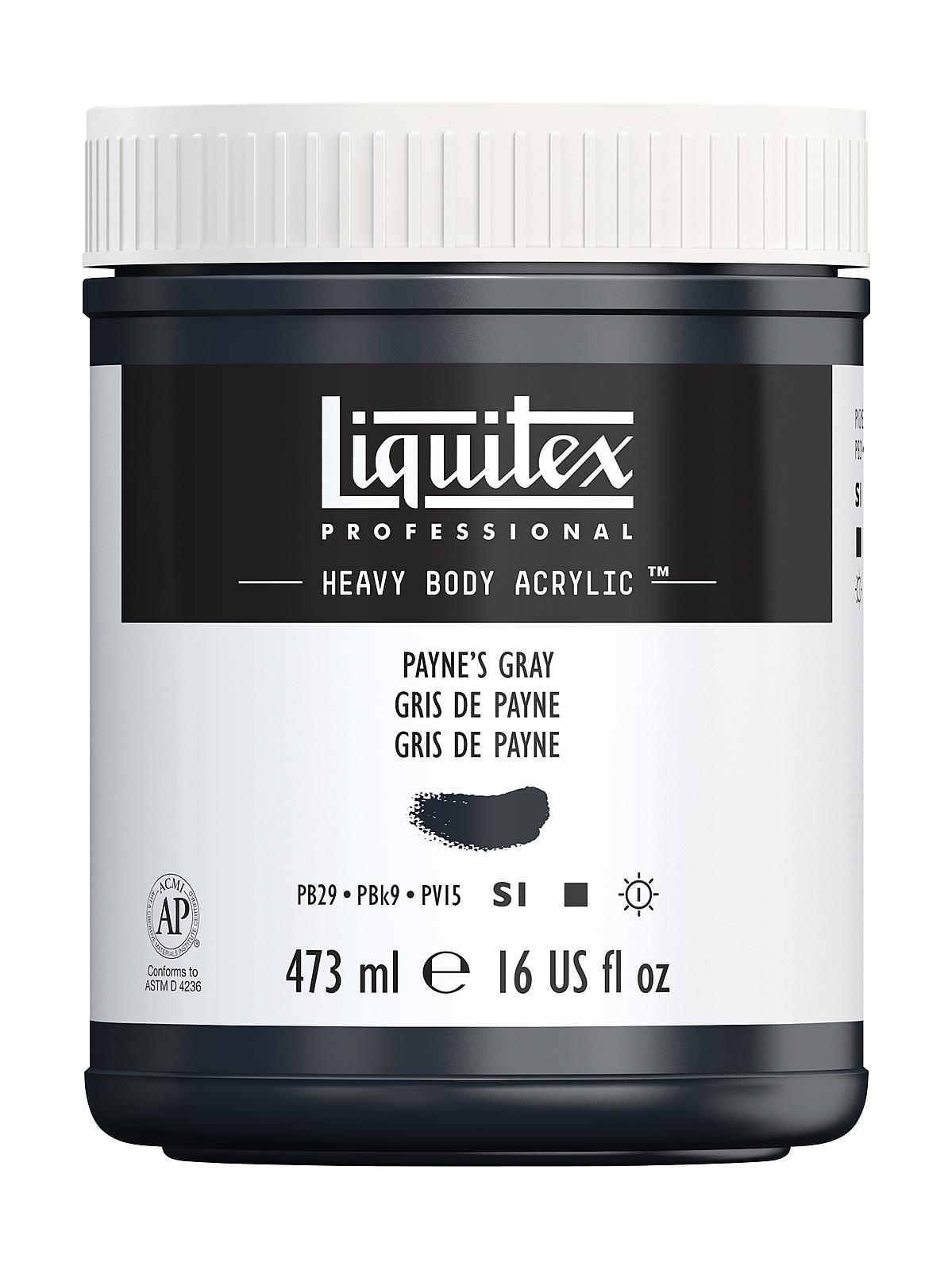 Heavy Body Professional Artist Acrylic Colors payne's gray 16 oz.