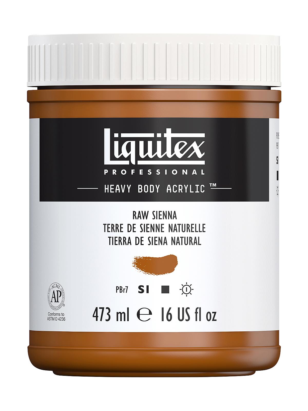 Heavy Body Professional Artist Acrylic Colors raw sienna 16 oz.