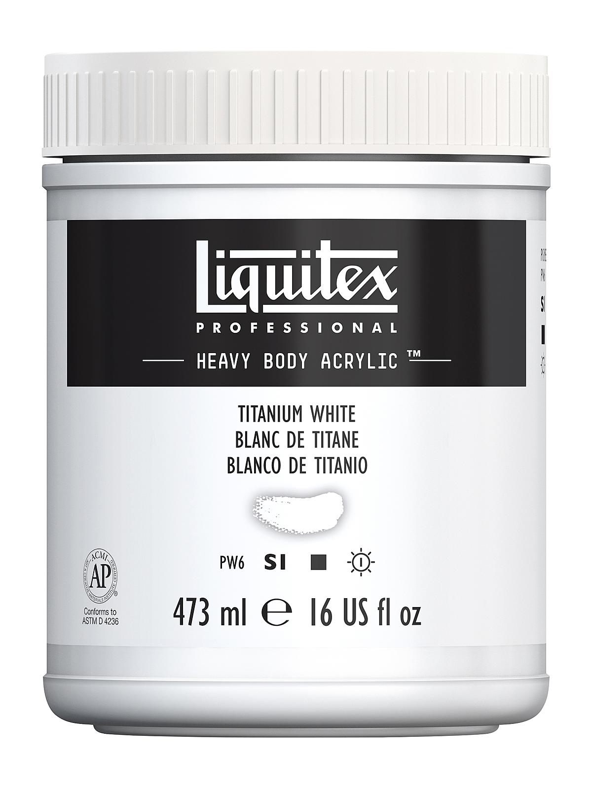 Heavy Body Professional Artist Acrylic Colors titanium white 16 oz.