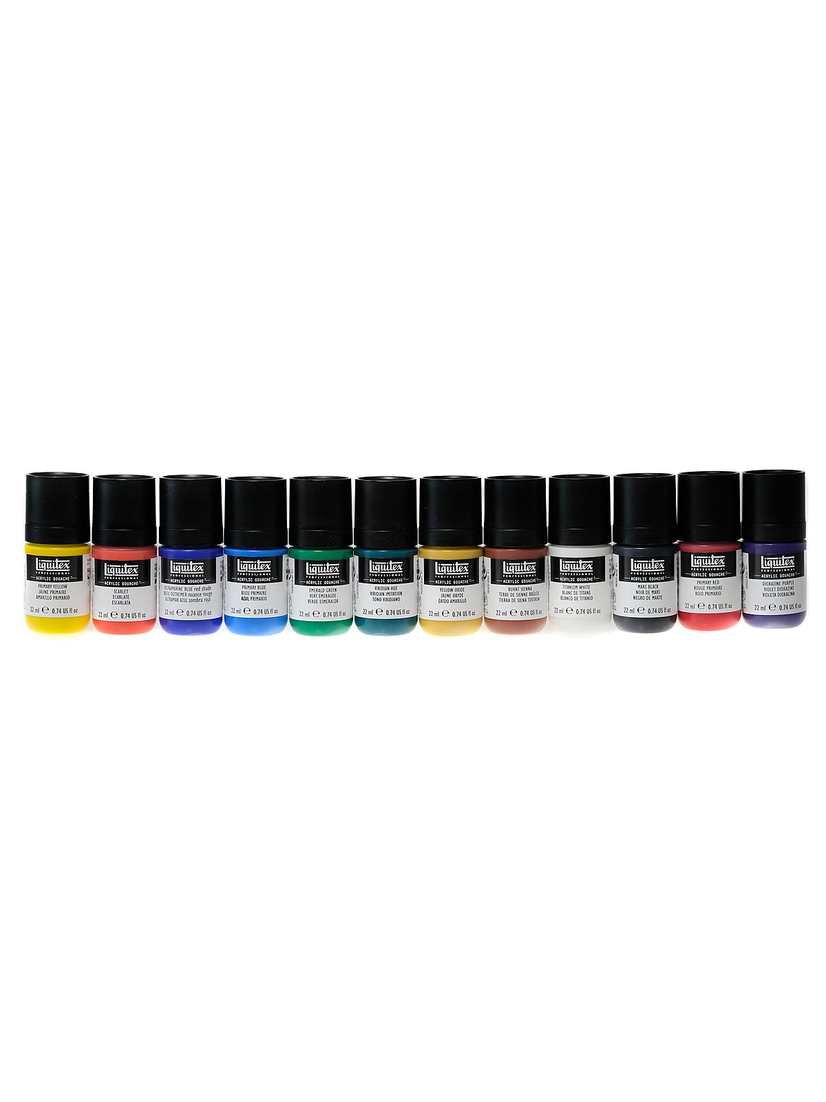 Professional Acrylic Gouache Sets 22ml Essentials set of 12