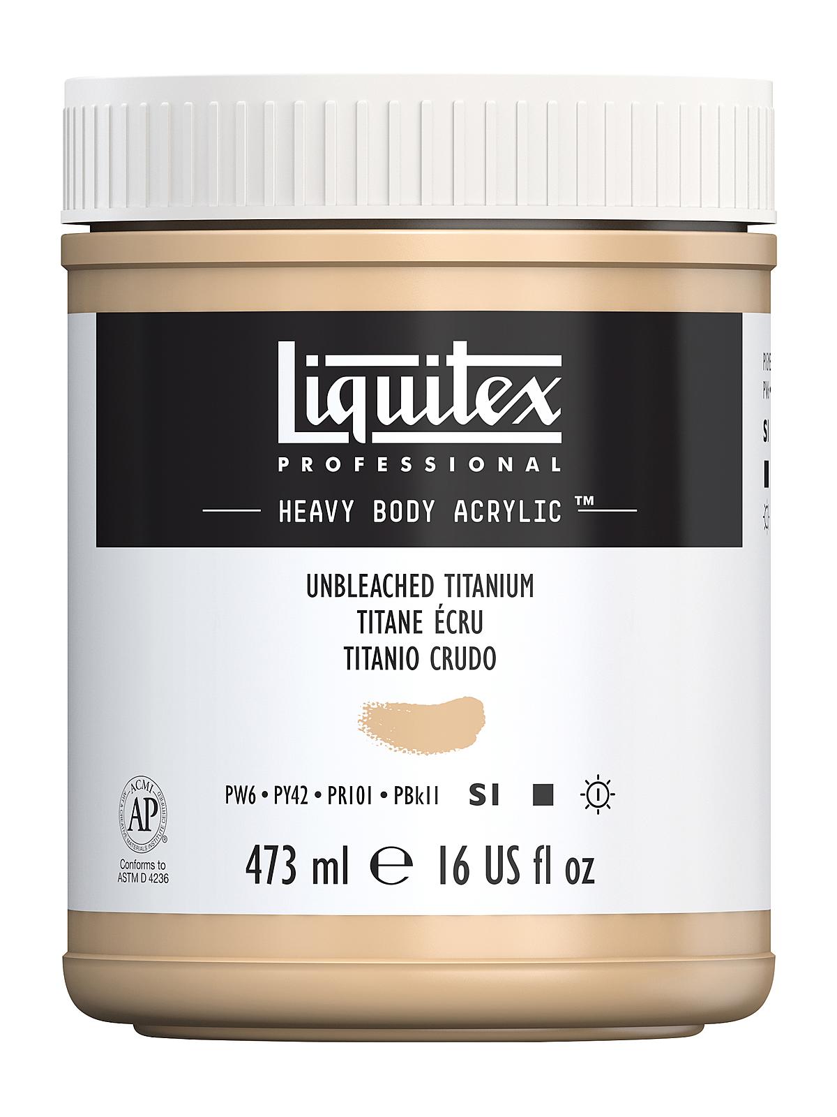 Heavy Body Professional Artist Acrylic Colors unbleached titanium 16 oz.