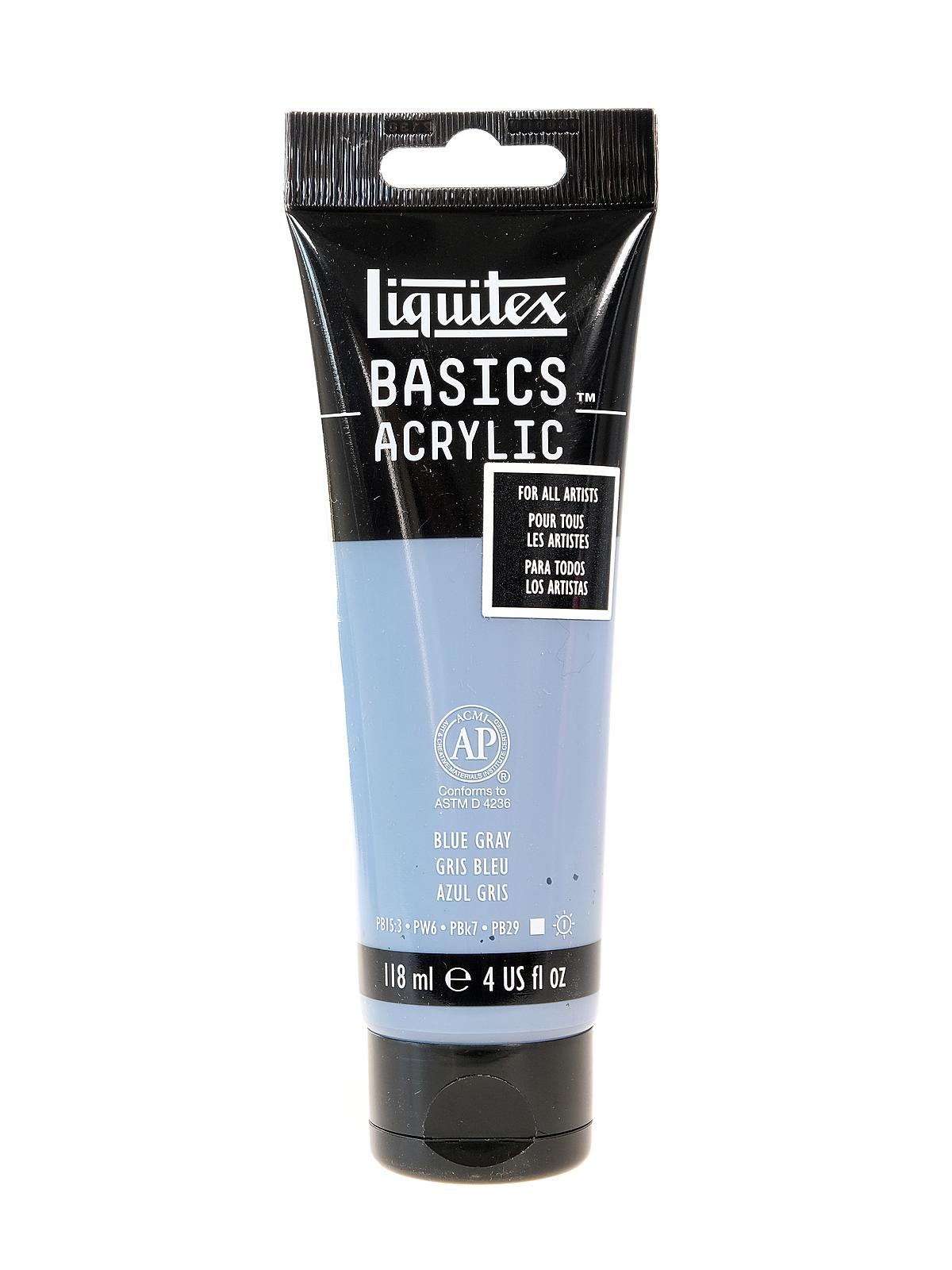 Basics Acrylics Colors blue gray 4 oz. tube
