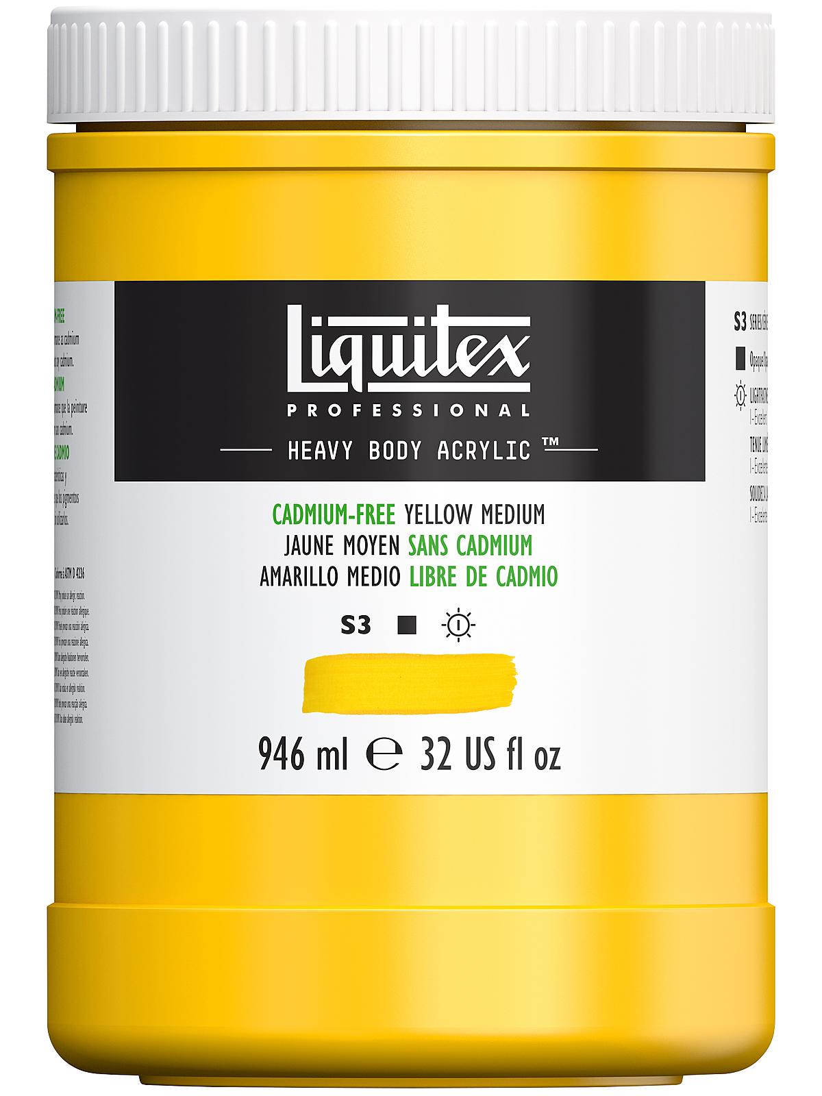 Heavy Body Professional Artist Acrylic Colors cadmium free yellow light 32 oz.