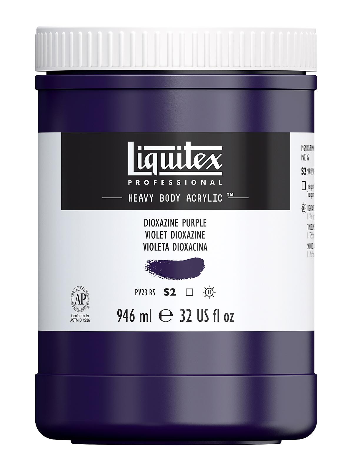 Heavy Body Professional Artist Acrylic Colors dioxazine purple 32 oz.