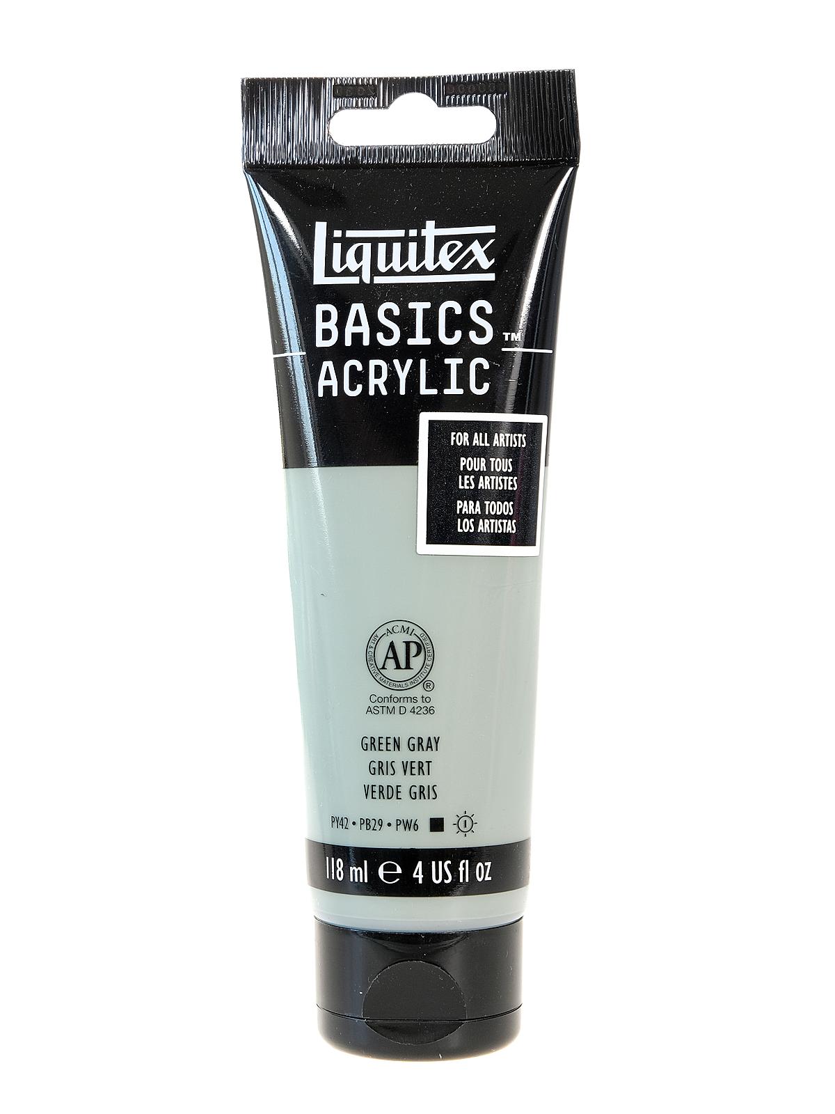 Basics Acrylics Colors green gray 4 oz. tube