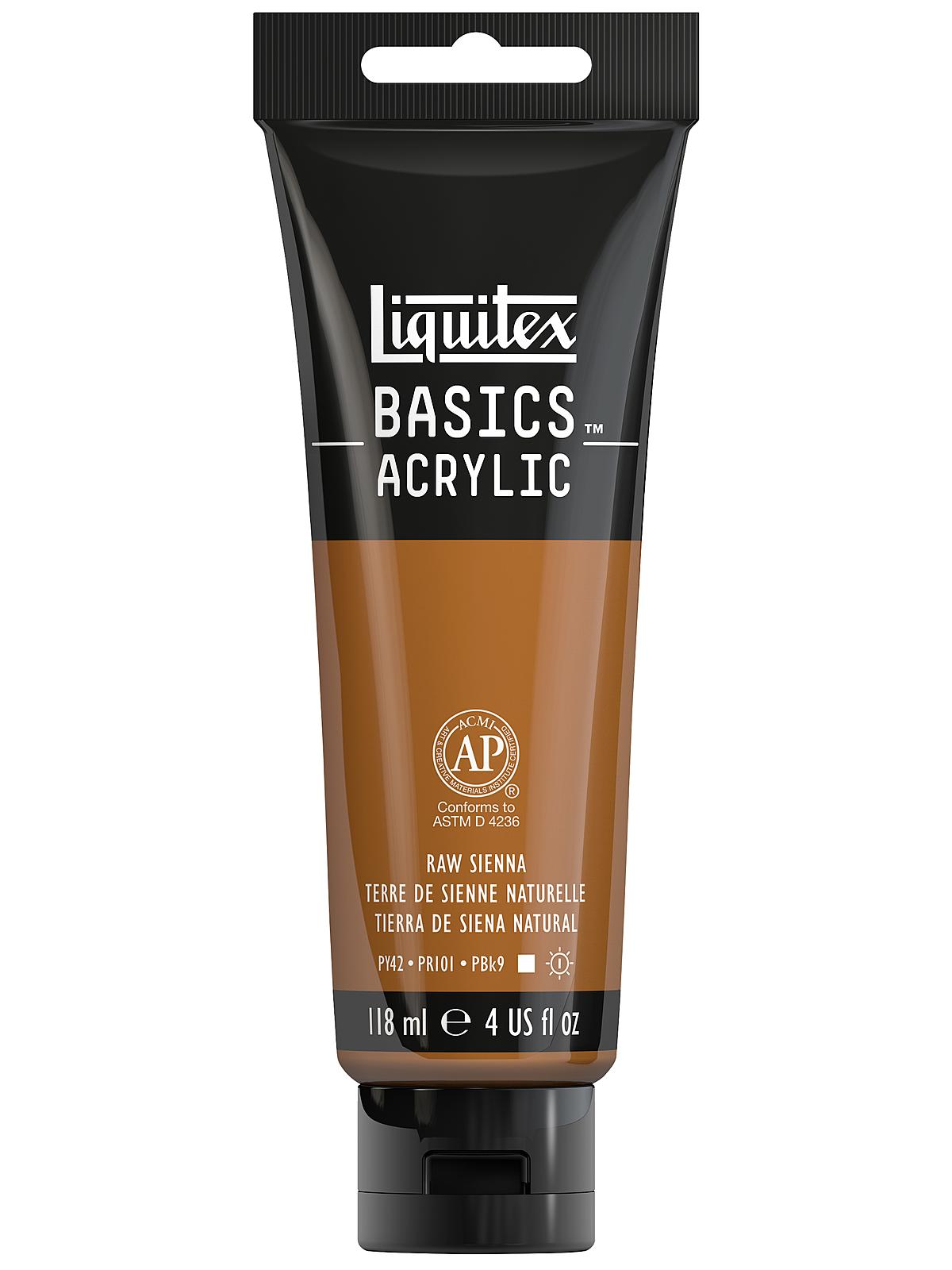 Basics Acrylics Colors raw sienna 4 oz. tube