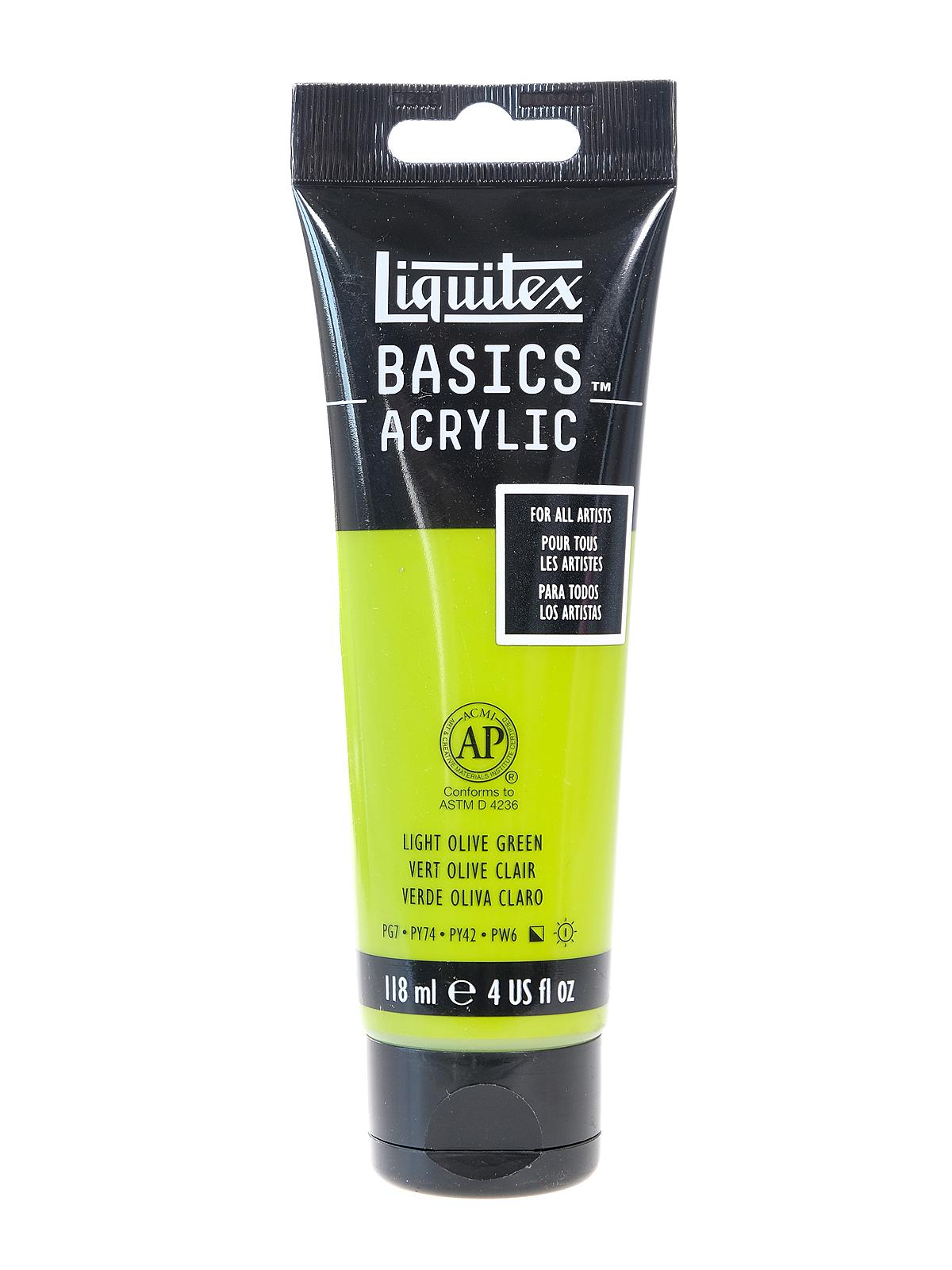 Basics Acrylics Colors light olive green 4 oz. tube