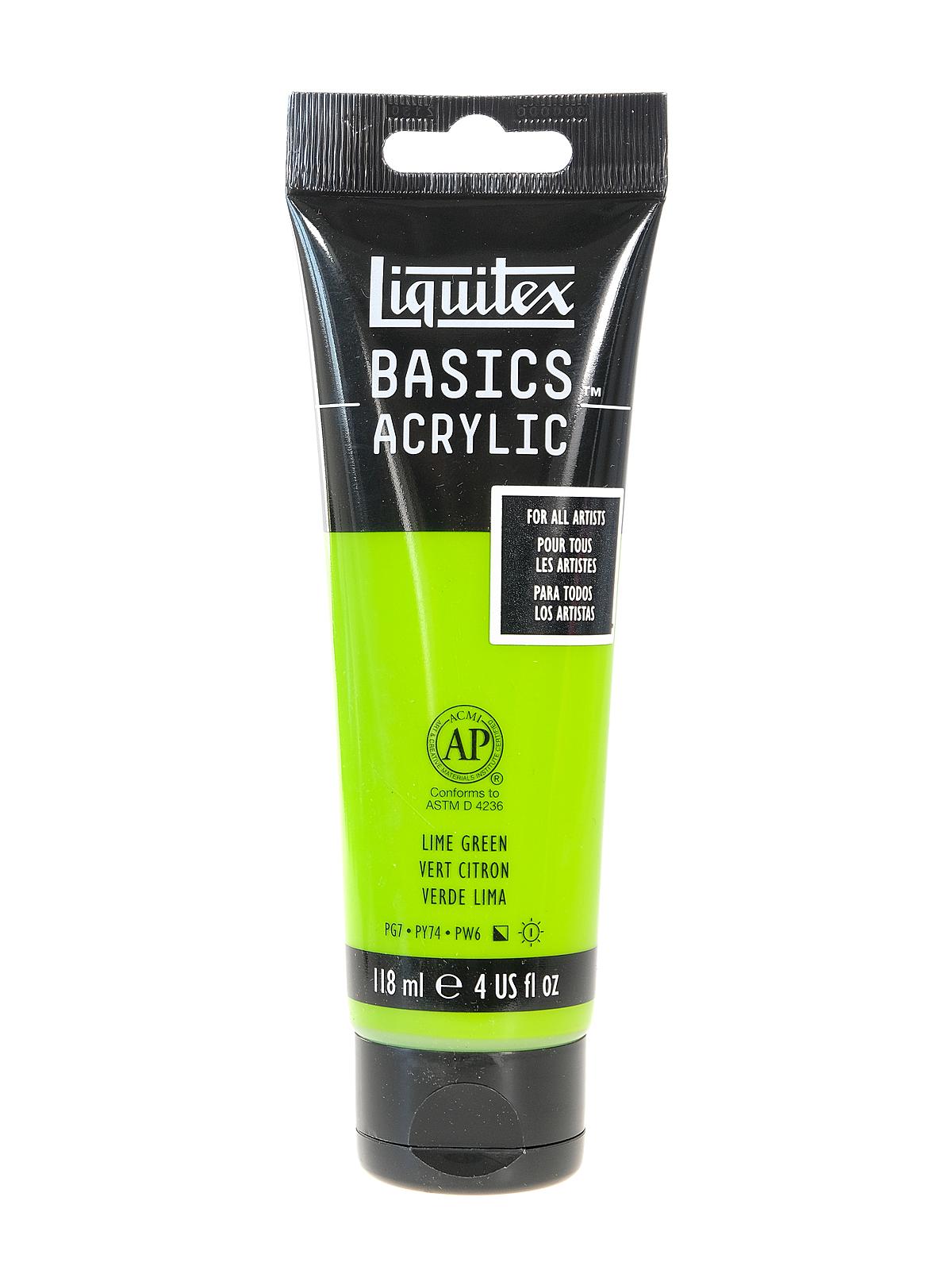 Basics Acrylics Colors lime green 4 oz. tube